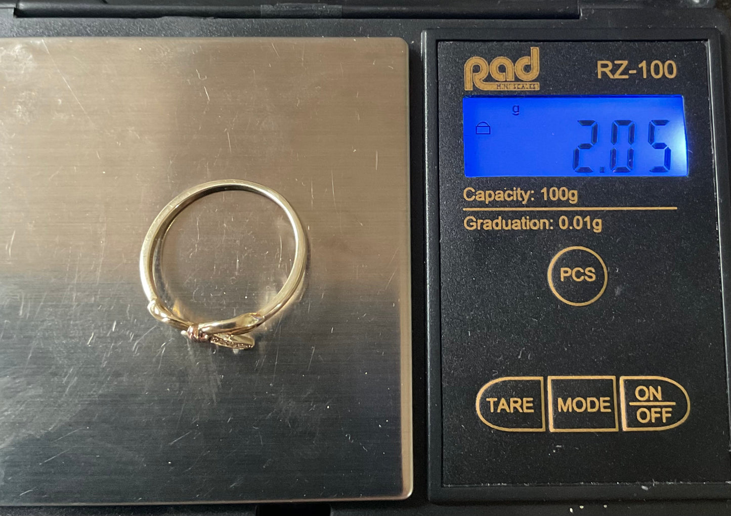 Clogau 9ct Diamond Tree of Life Bow ring in yellow and rose gold size T