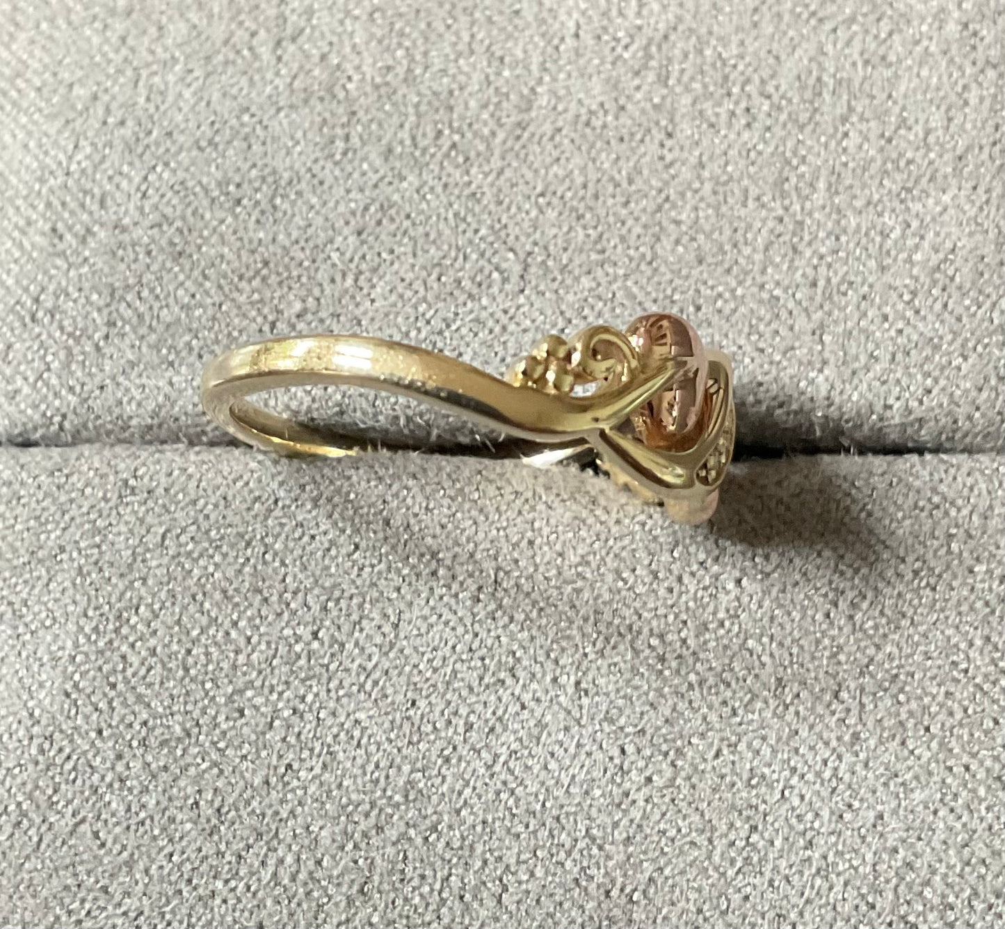 Clogau 9ct Tree of Life Diamond ring size P-P1/2 yellow and rose gold