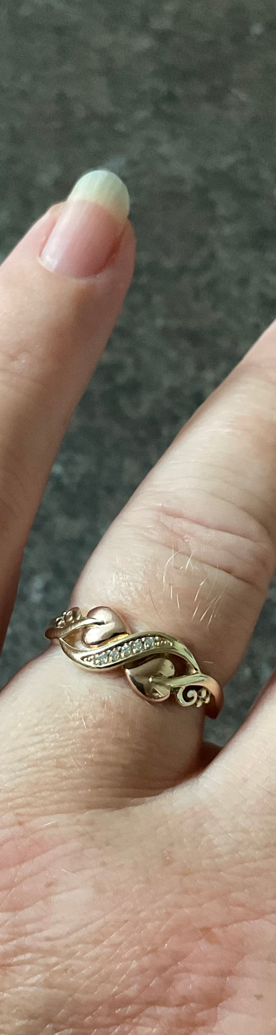 Clogau 9ct Tree of Life Diamond ring size P-P1/2 yellow and rose gold