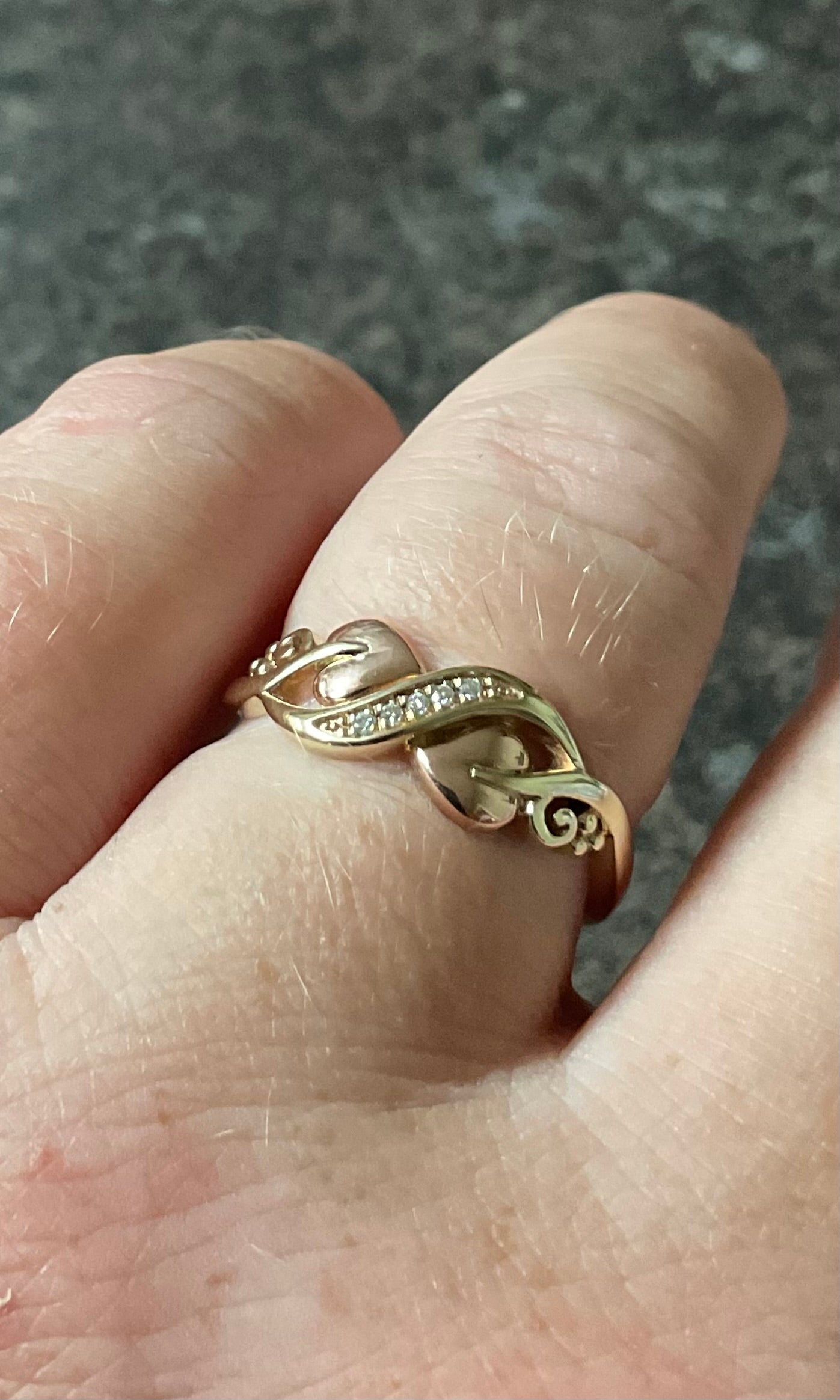 Clogau 9ct Tree of Life Diamond ring size P-P1/2 yellow and rose gold