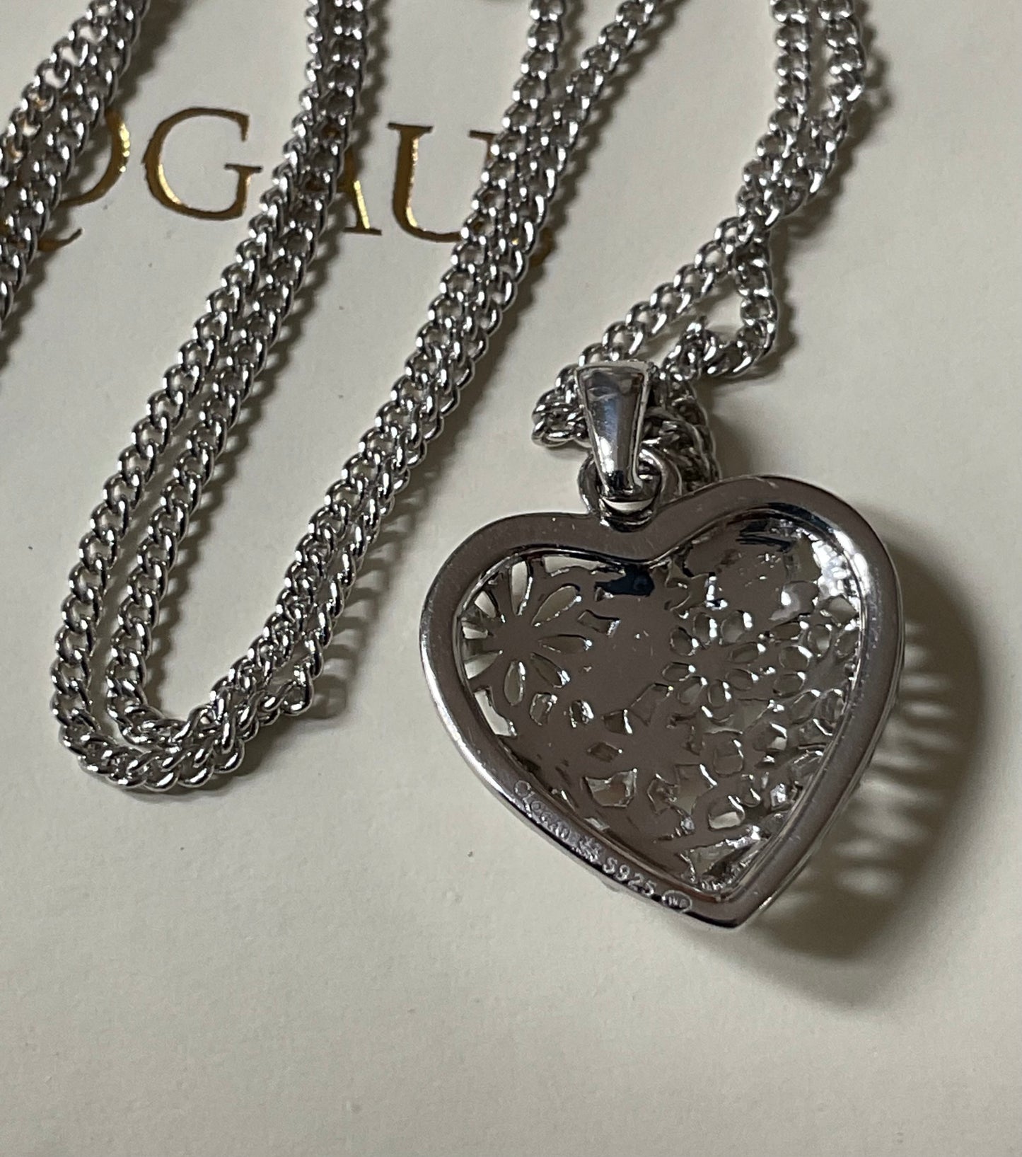 Clogau Floral Heart earrings and necklace set 16-18” Rare silver and rose gold
