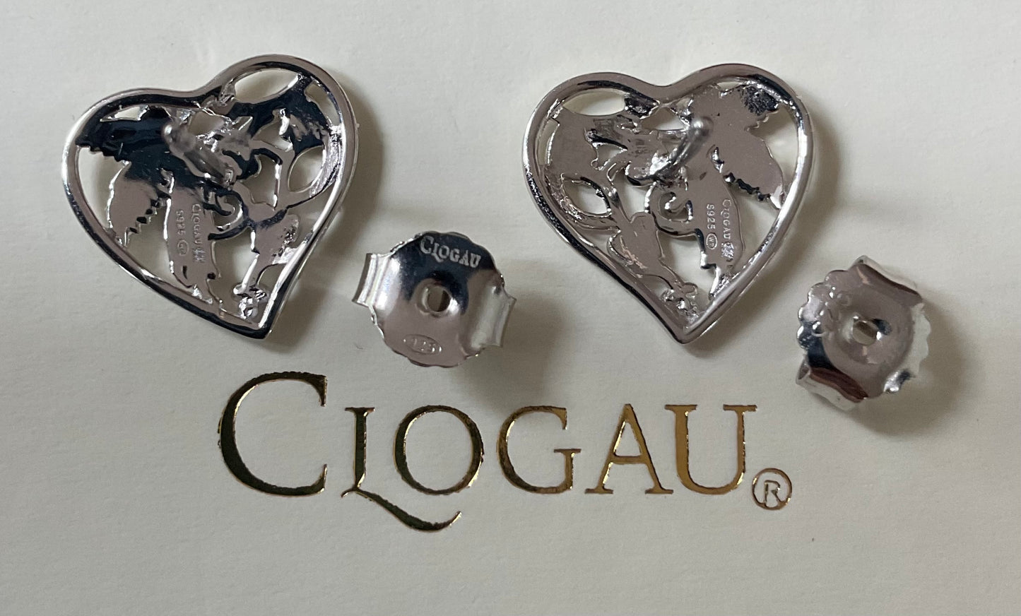 Clogau RARE Fairy Heart Tree of Life stud earrings in silver and rose gold