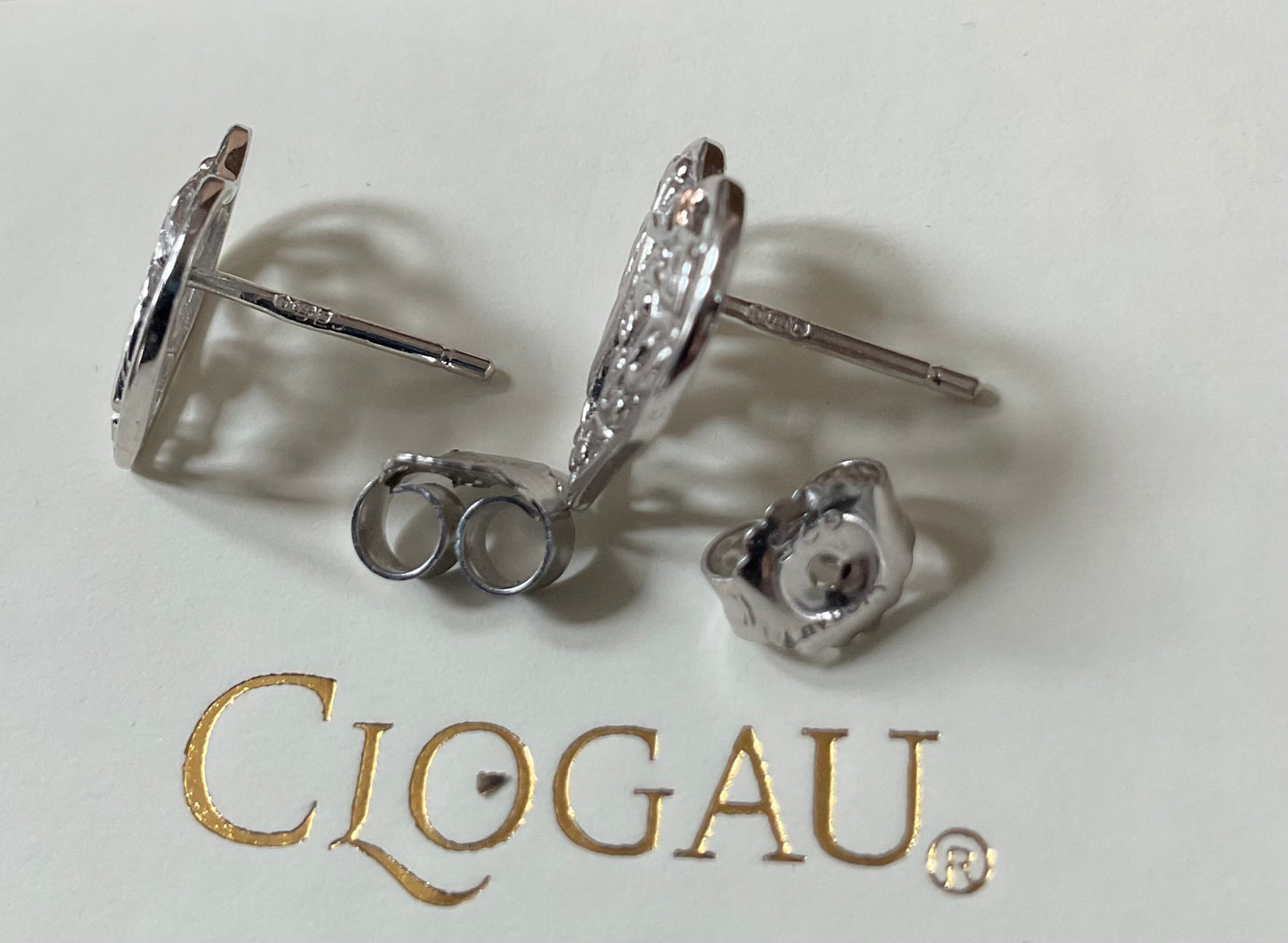 Clogau RARE Fairy Heart Tree of Life stud earrings in silver and rose gold