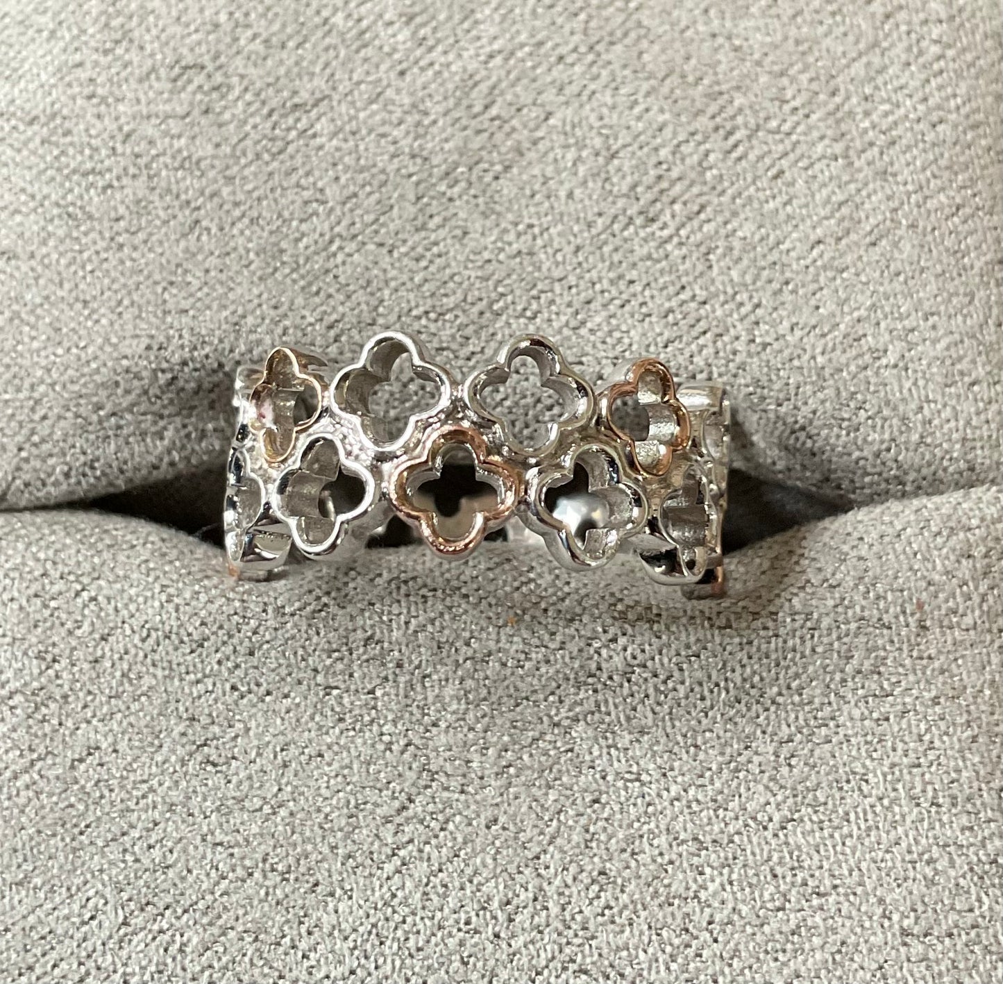 Clogau Tudor Court ring size L1/2 silver and rose gold