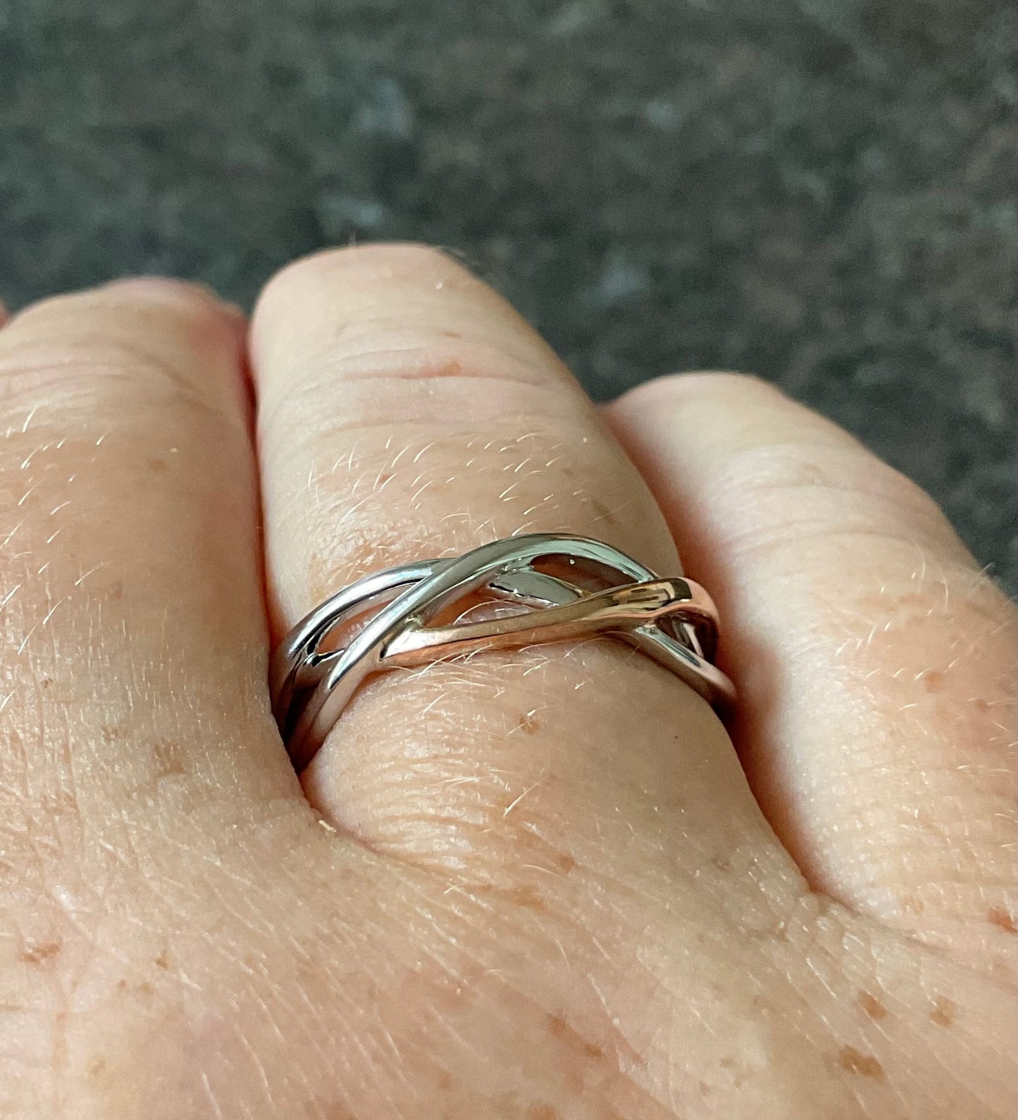 Clogau Celtic Weave silver and rose gold ring size O and T