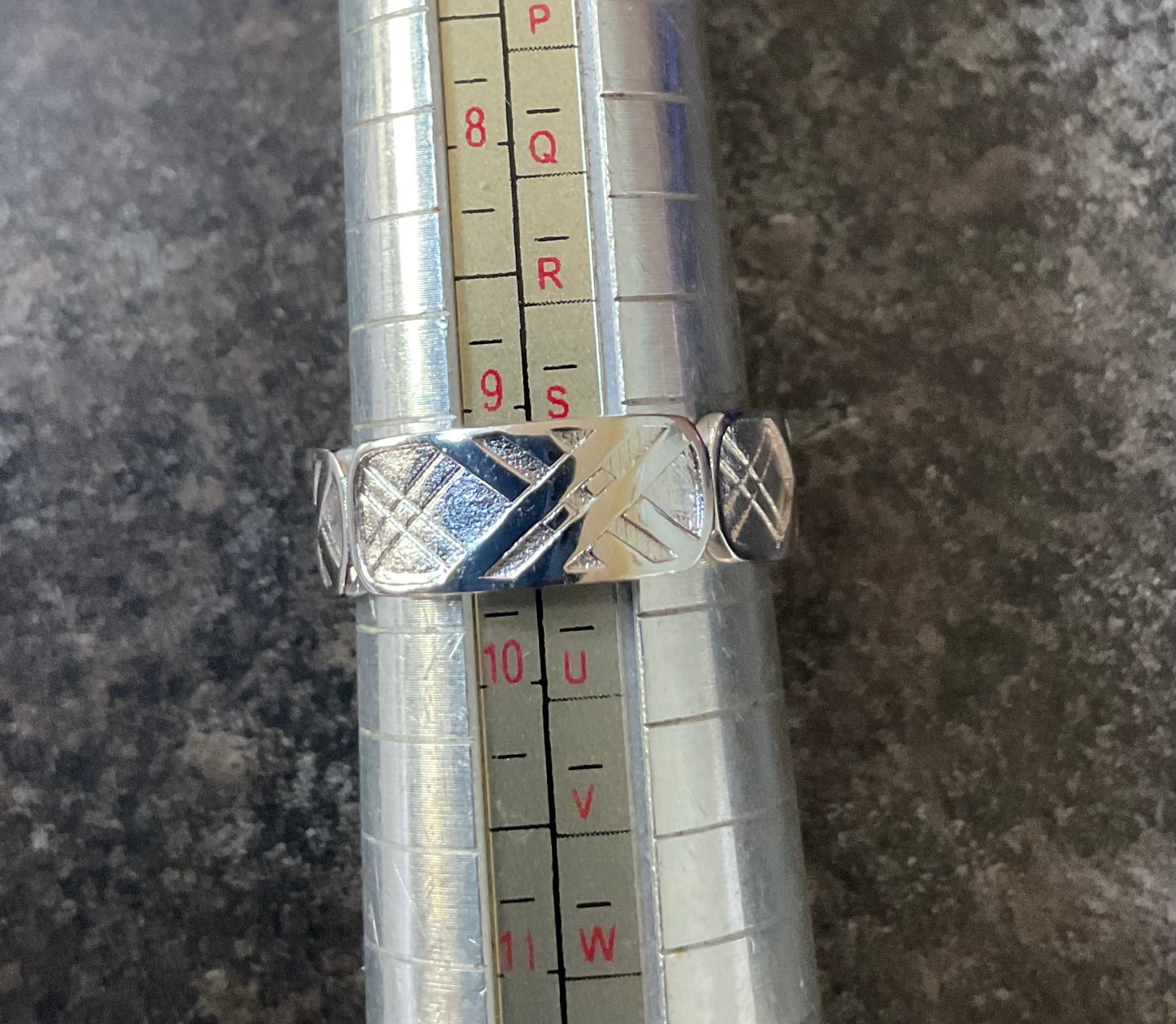 Clogau Unisex Welsh Tartan Band ring in silver and rose gold sizes T and U