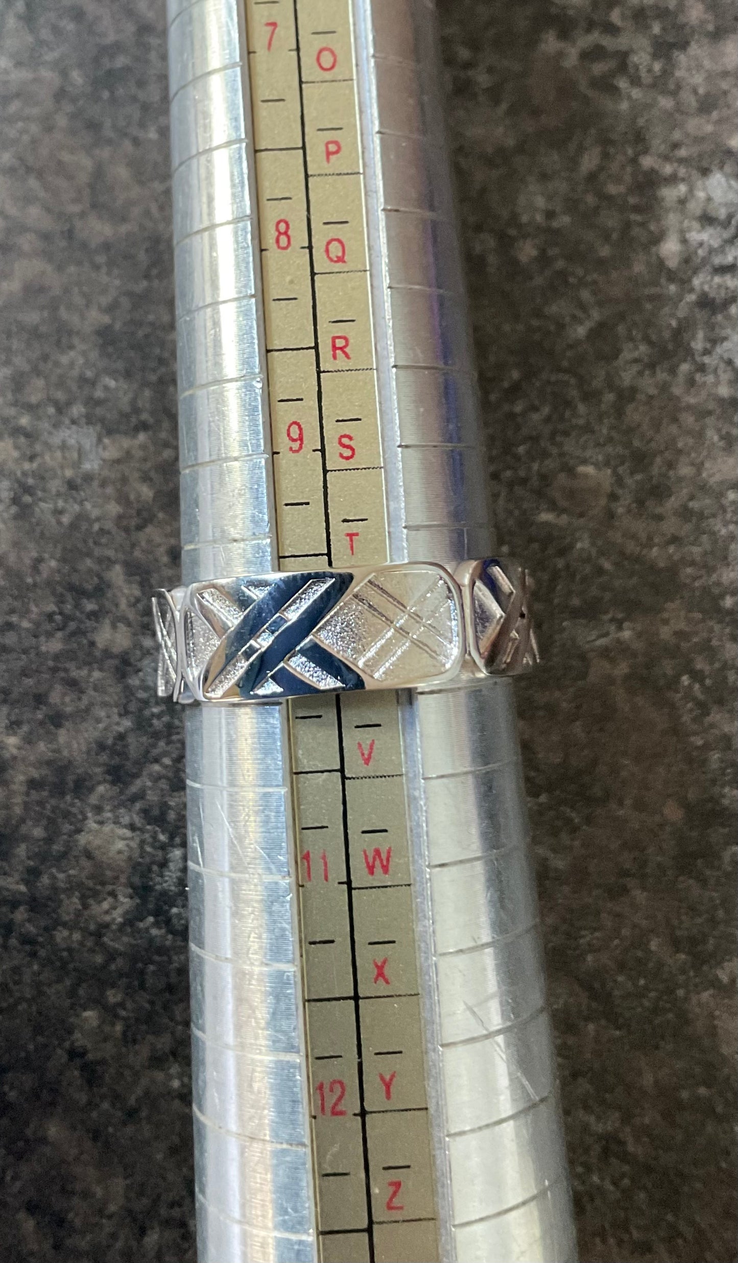 Clogau Unisex Welsh Tartan Band ring in silver and rose gold sizes T and U