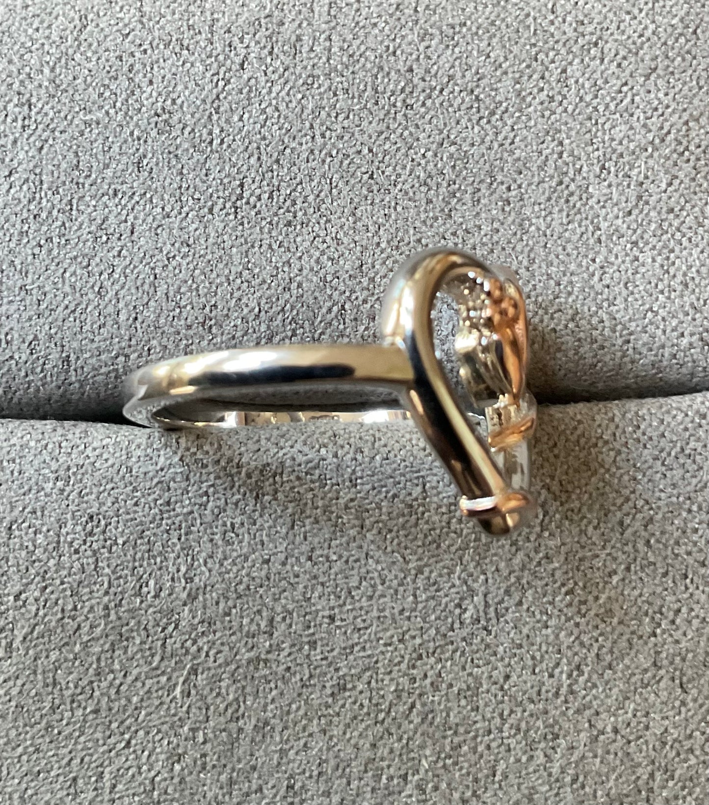 Clogau Tree of Life Vine Heart ring size P in silver and rose gold