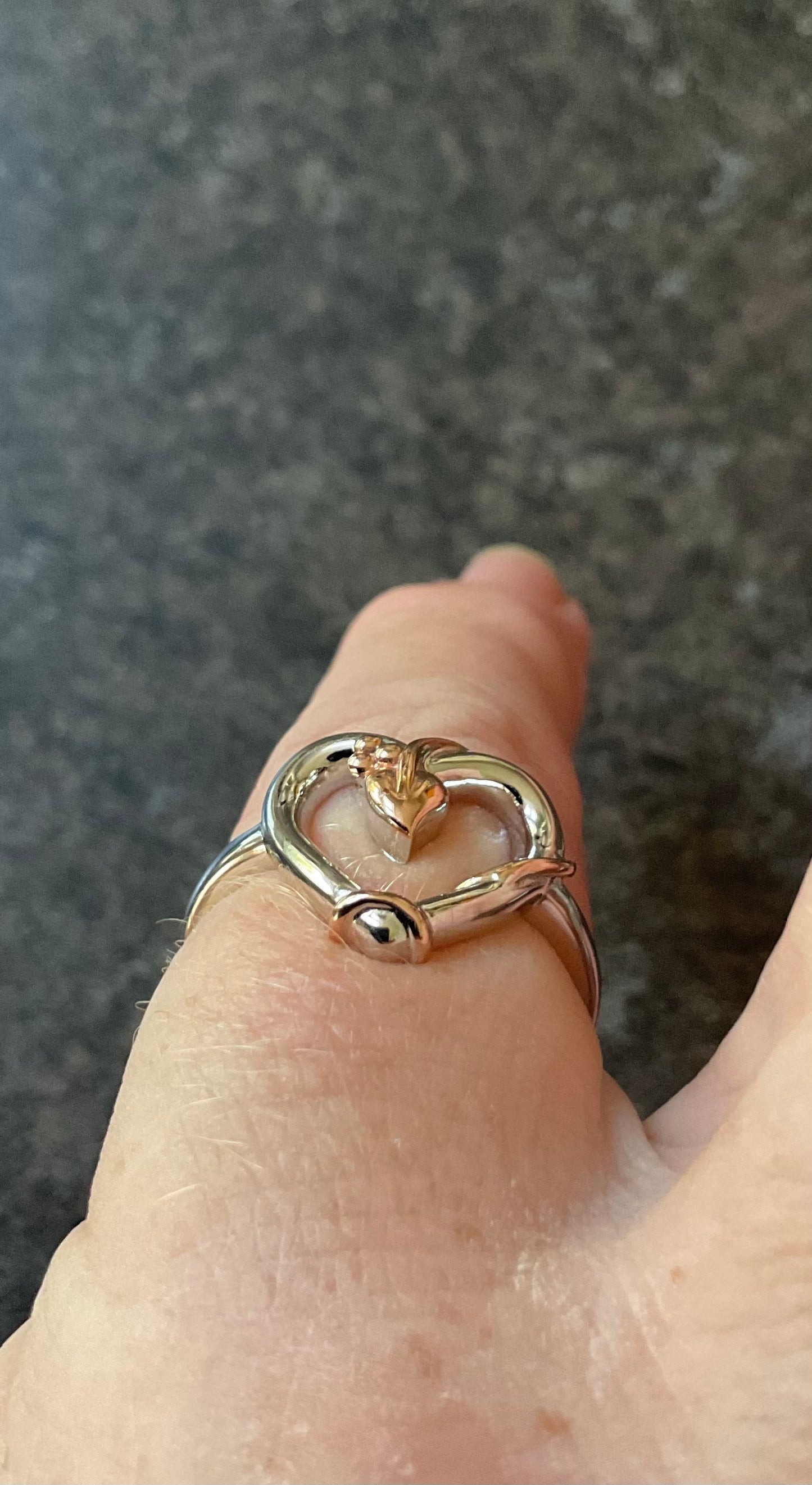 Clogau Tree of Life Vine Heart ring size P in silver and rose gold