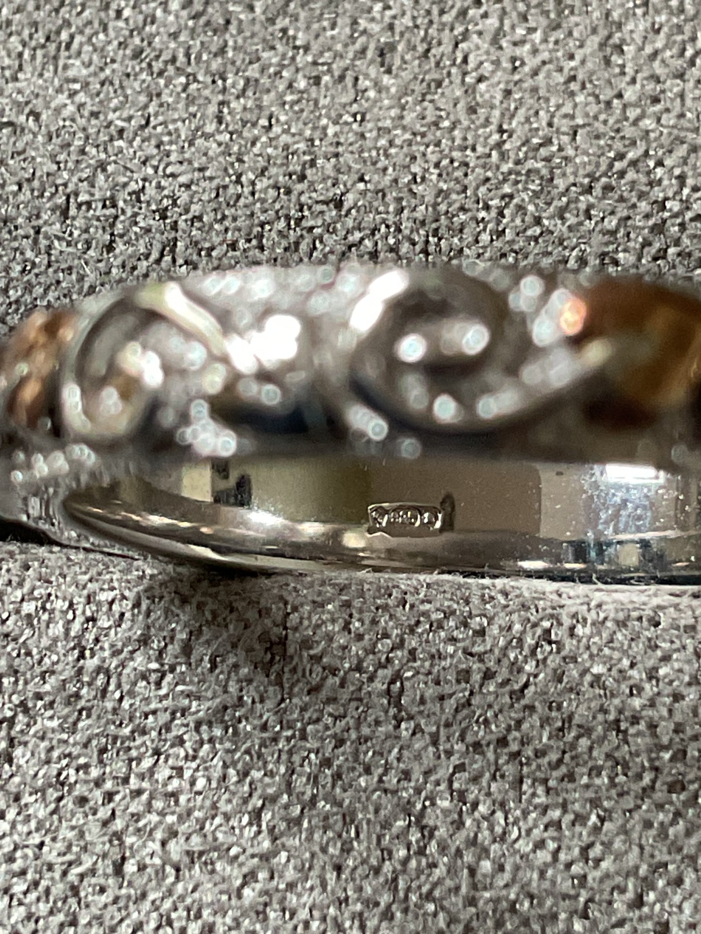 Clogau 4mm Tree of Life band ring in silver and rose gold available in size J,N,Q,T