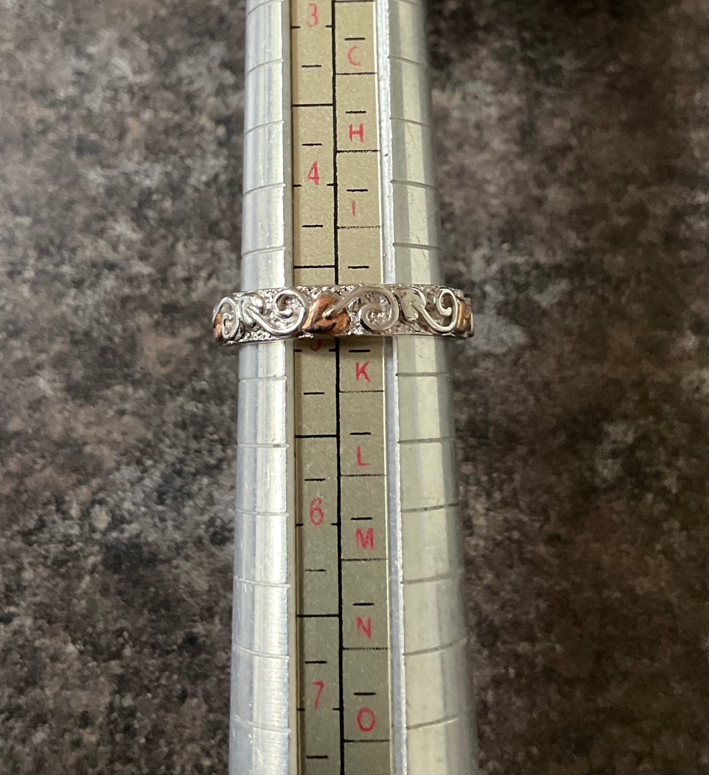 Clogau 4mm Tree of Life band ring in silver and rose gold available in size J,N,Q,T