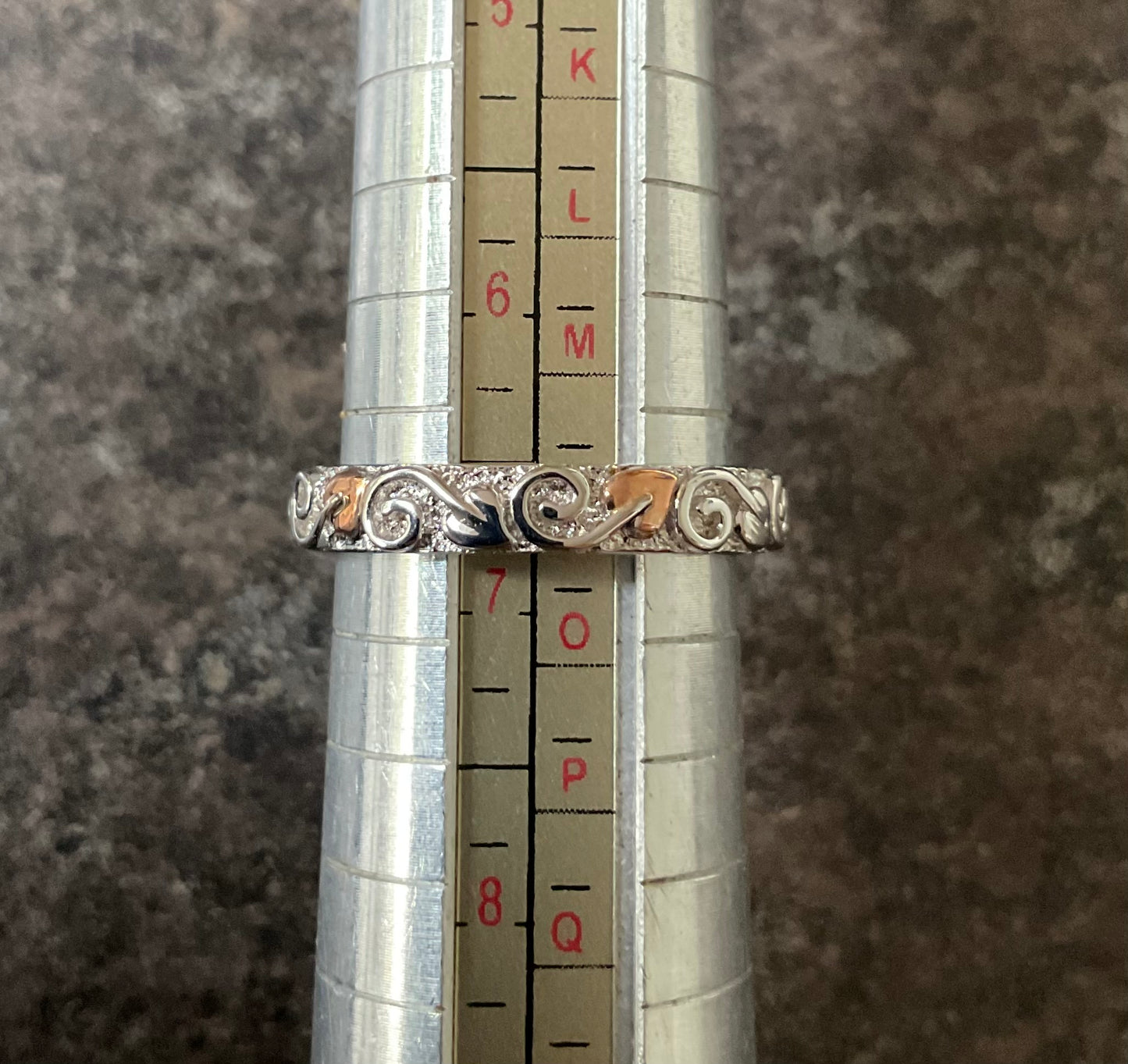 Clogau 4mm Tree of Life band ring in silver and rose gold available in size J,N,Q,T