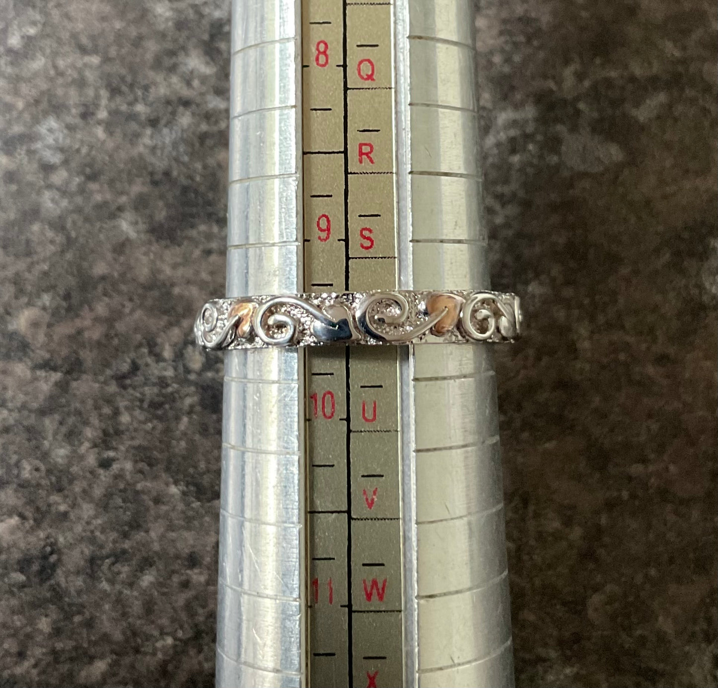Clogau 4mm Tree of Life band ring in silver and rose gold available in size J,N,Q,T