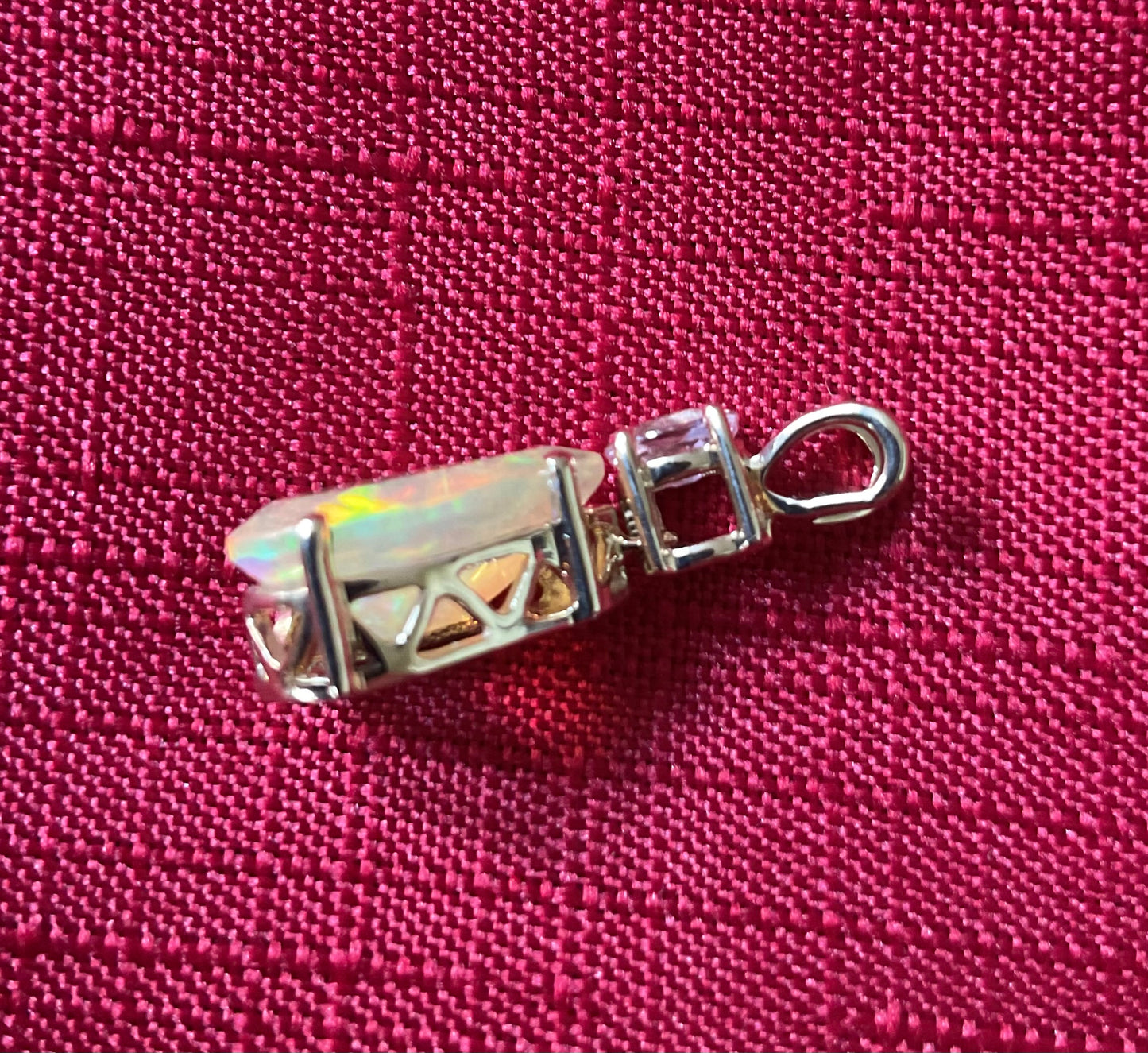 10K Ethiopian Welo Opal and Kunzite pendant (no chain) yellow gold TGGC