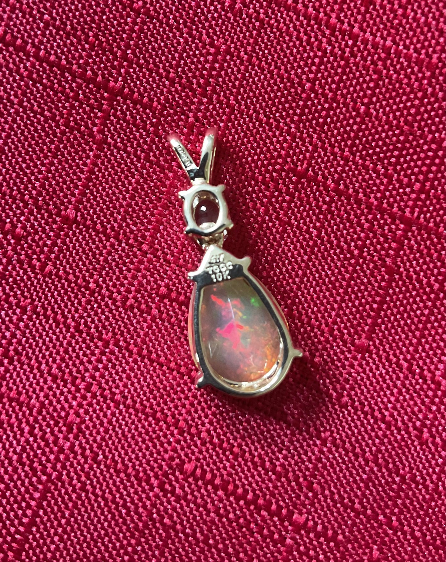 10K Ethiopian Welo Opal and Kunzite pendant (no chain) yellow gold TGGC