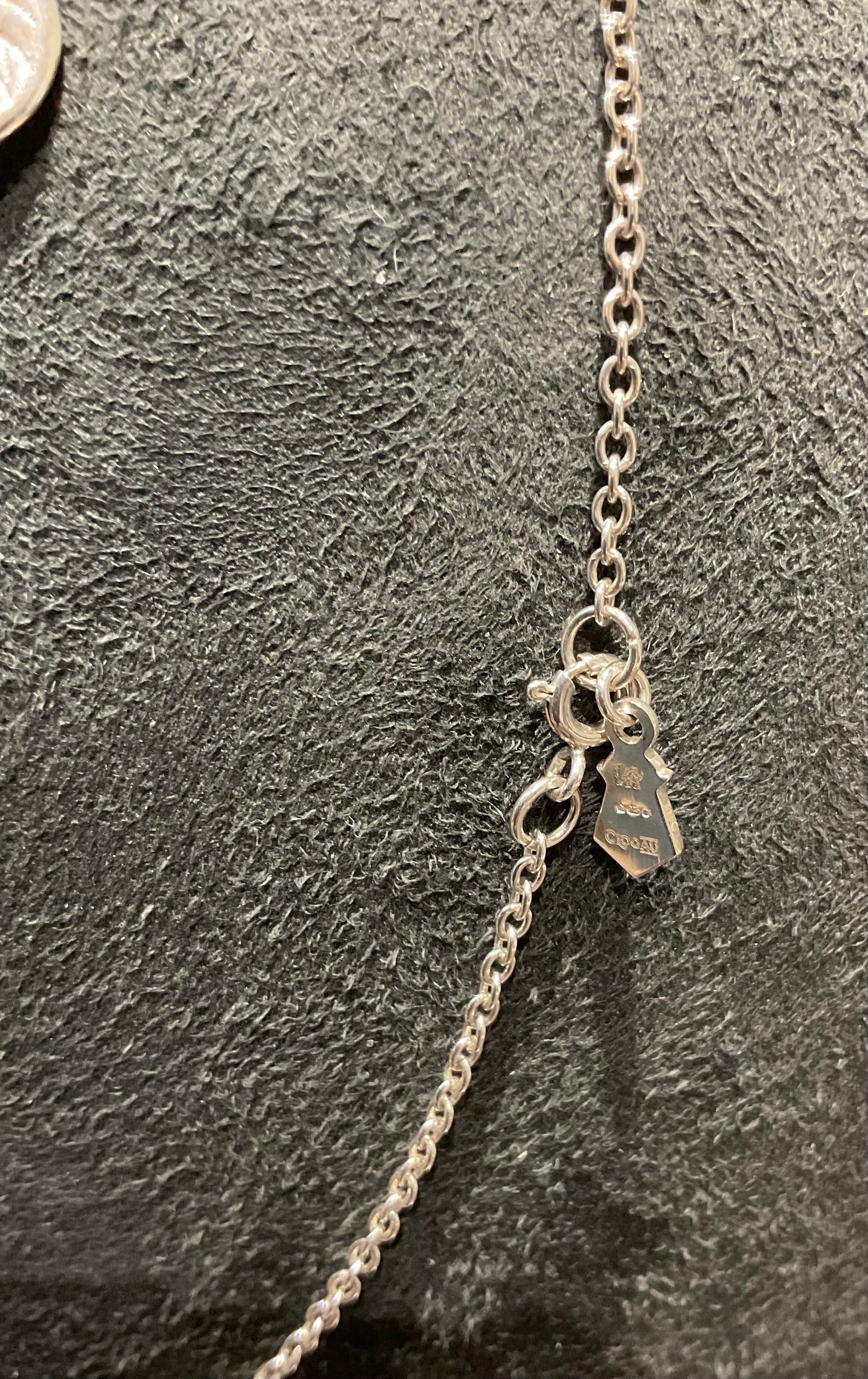Clogau Rare Awelon 40” long leaves necklace in silver and rose gold 19.20g