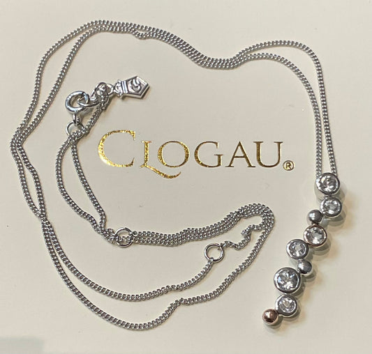 Clogau Celebration White Topaz pendant necklace 18, 20 or 22” in silver and rose gold