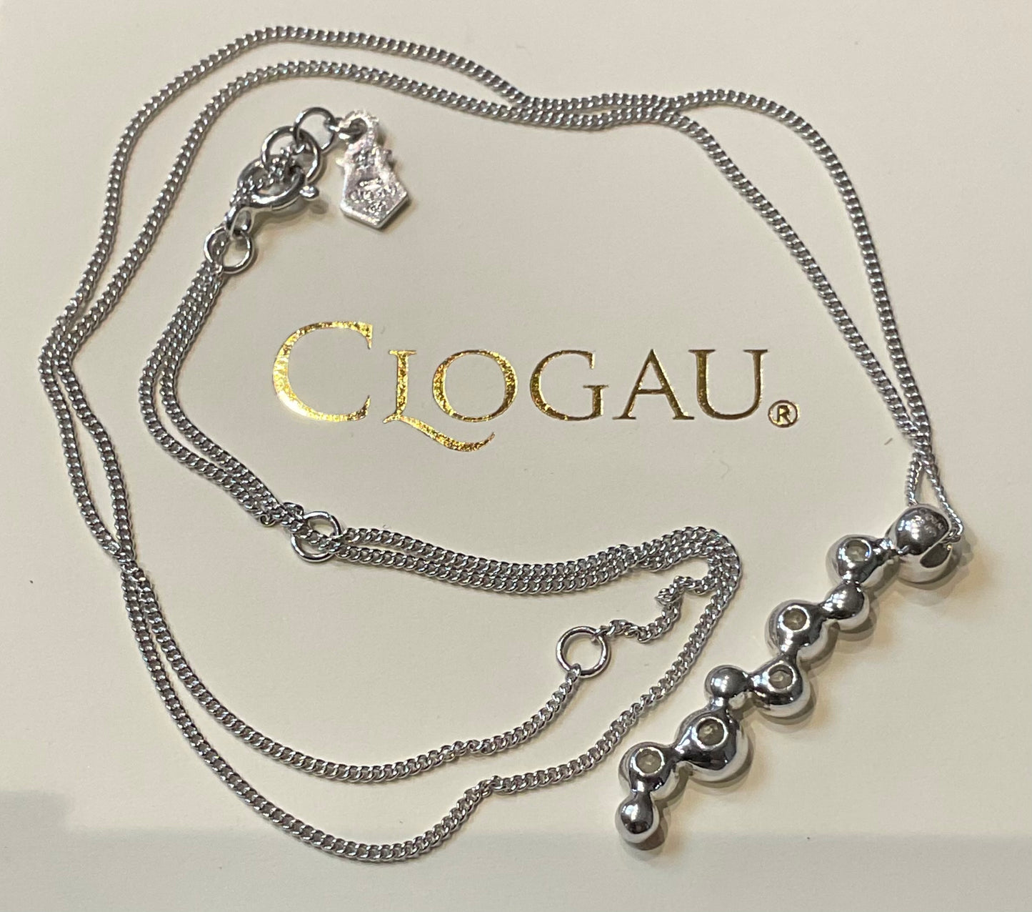 Clogau Celebration White Topaz pendant necklace 18, 20 or 22” in silver and rose gold