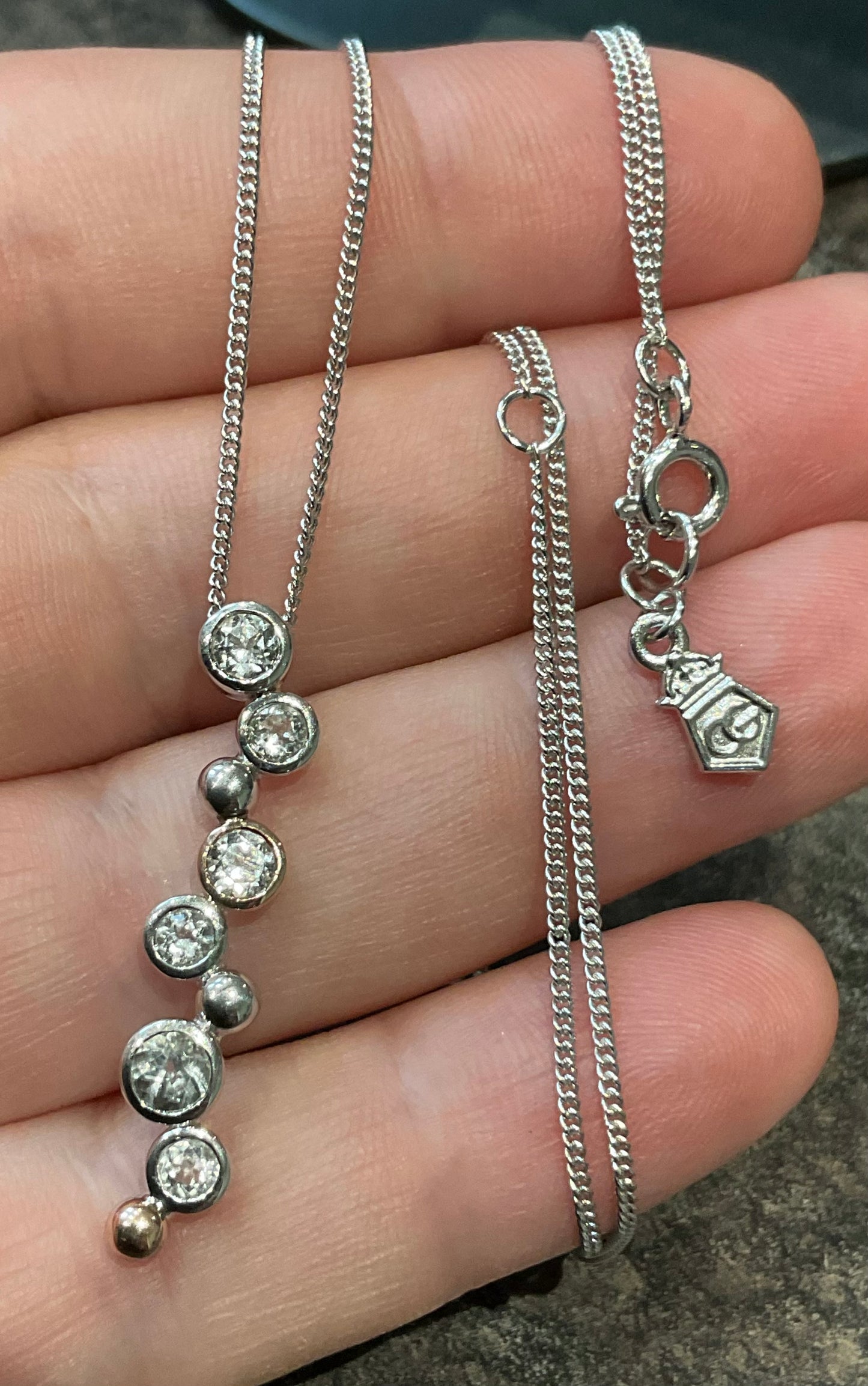 Clogau Celebration White Topaz pendant necklace 18, 20 or 22” in silver and rose gold