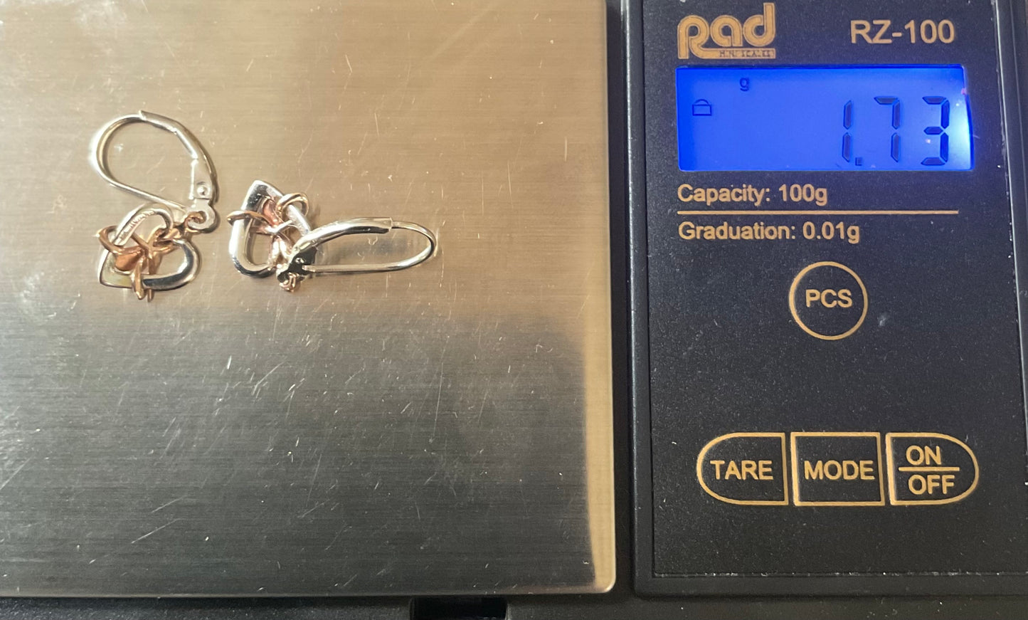 Clogau Forever Yours Dwynwen Opal heart drop lever back earrings in 925 silver and 9ct rose gold