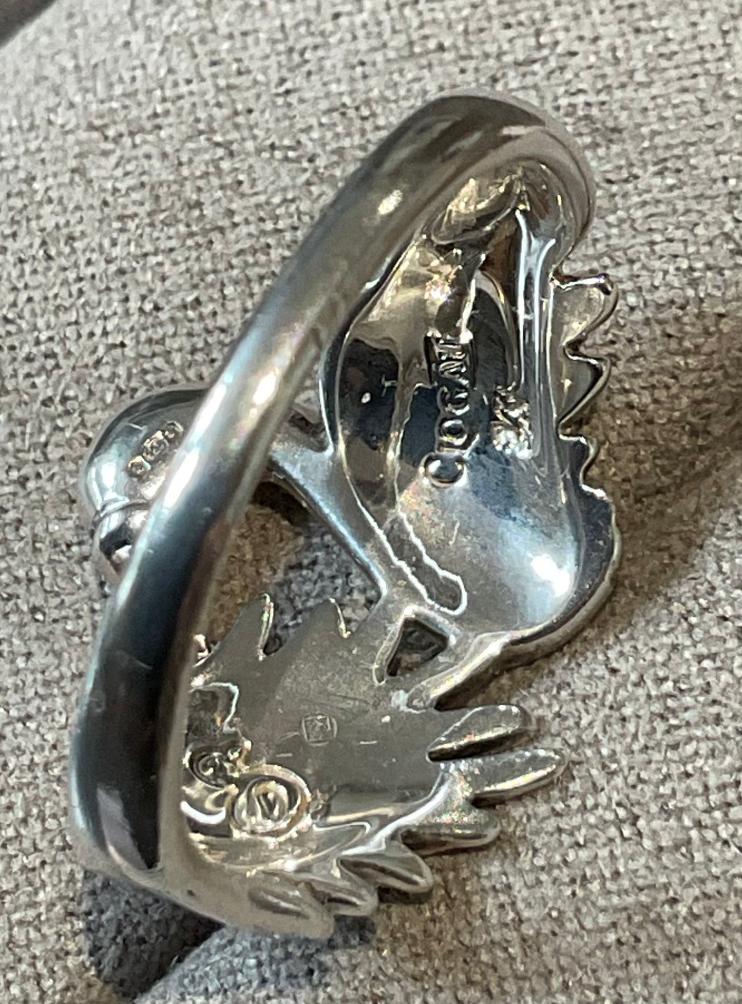 Rare Clogau Royal Swan ring size R1/2 in silver and rose gold Vintage 4.93g