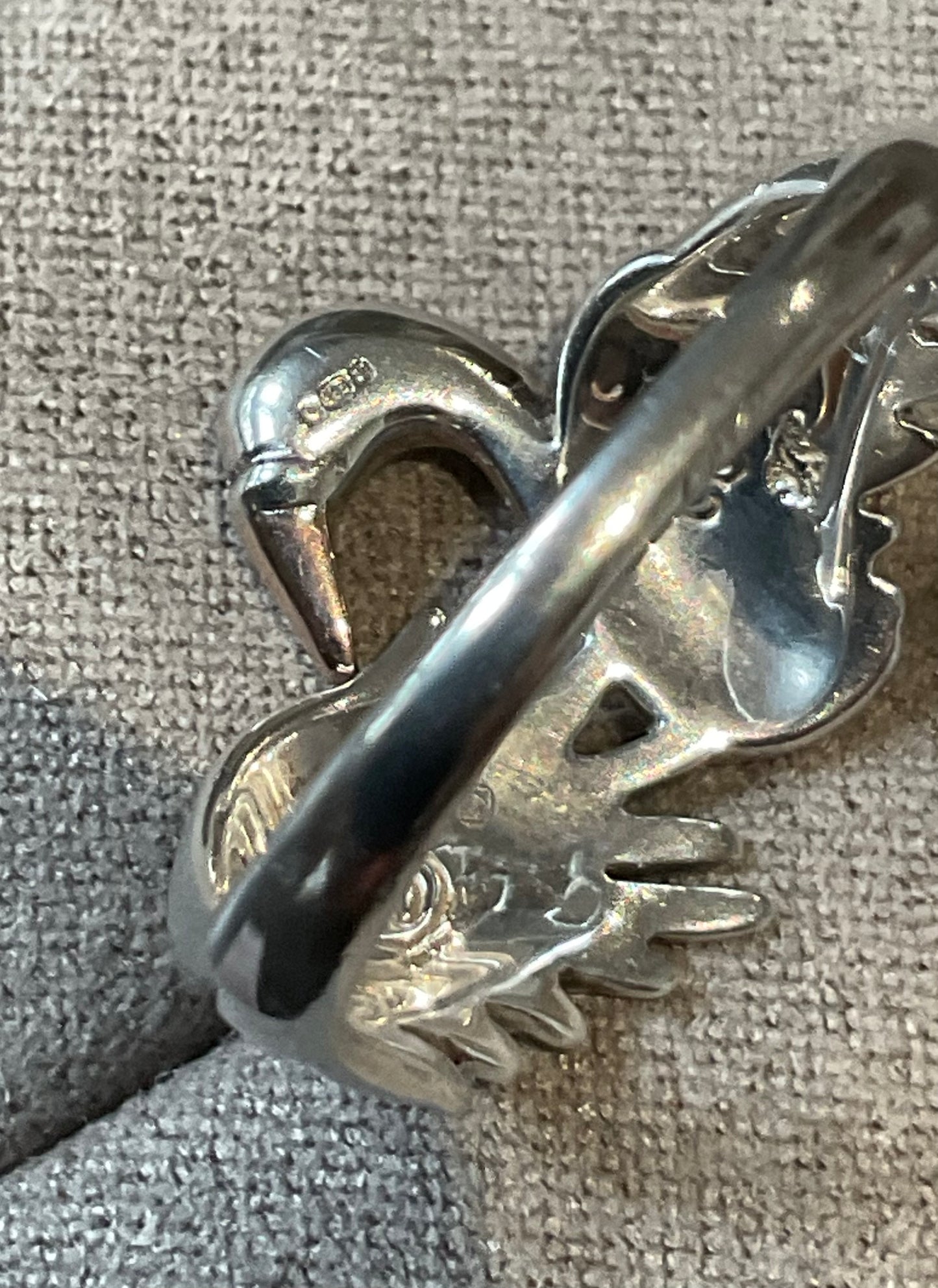 Rare Clogau Royal Swan ring size R1/2 in silver and rose gold Vintage 4.93g