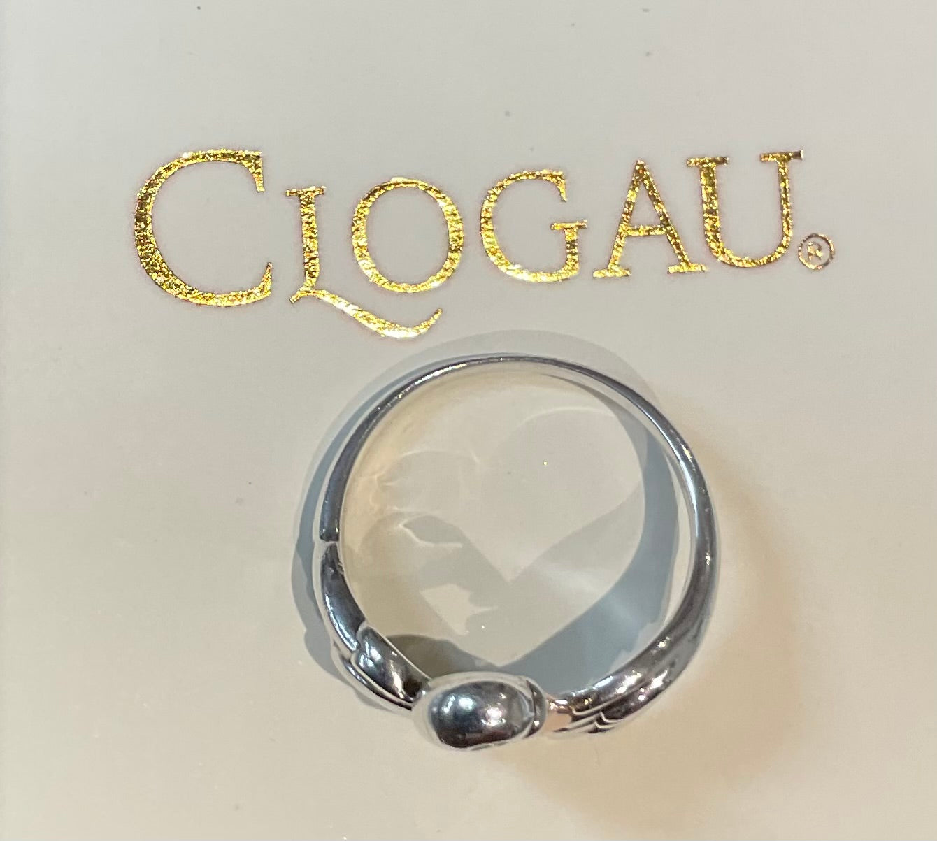 Rare Clogau Royal Swan ring size R1/2 in silver and rose gold Vintage 4.93g