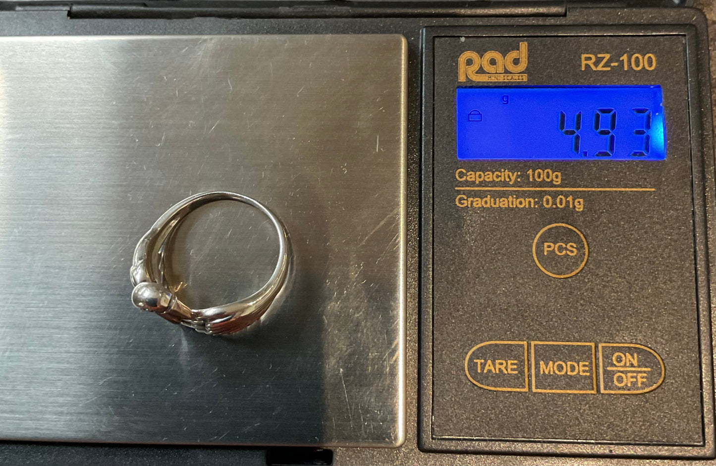 Rare Clogau Royal Swan ring size R1/2 in silver and rose gold Vintage 4.93g
