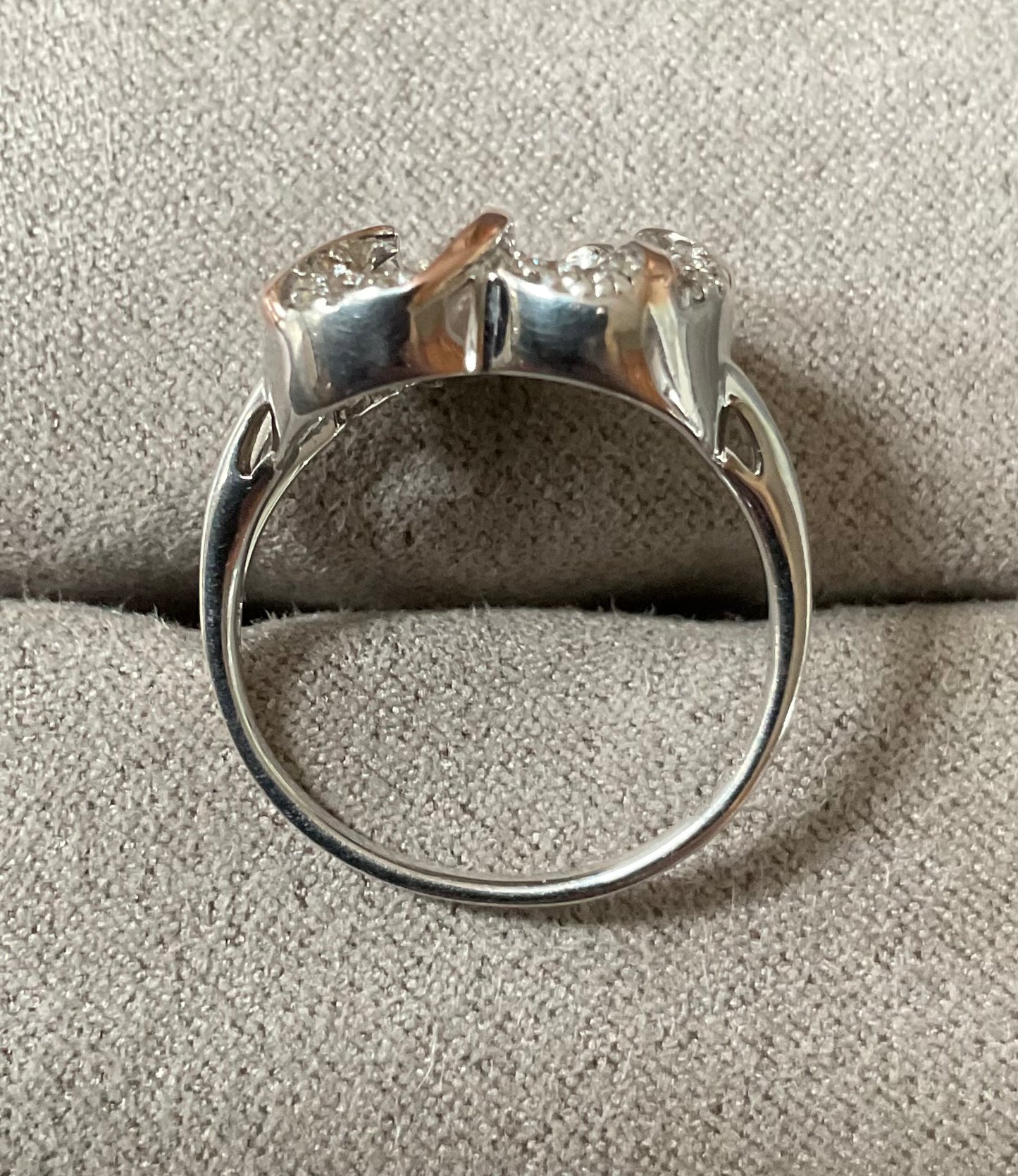 Clogau Dinas Emrys Labradorite and White Topaz ring size N in silver and rose gold