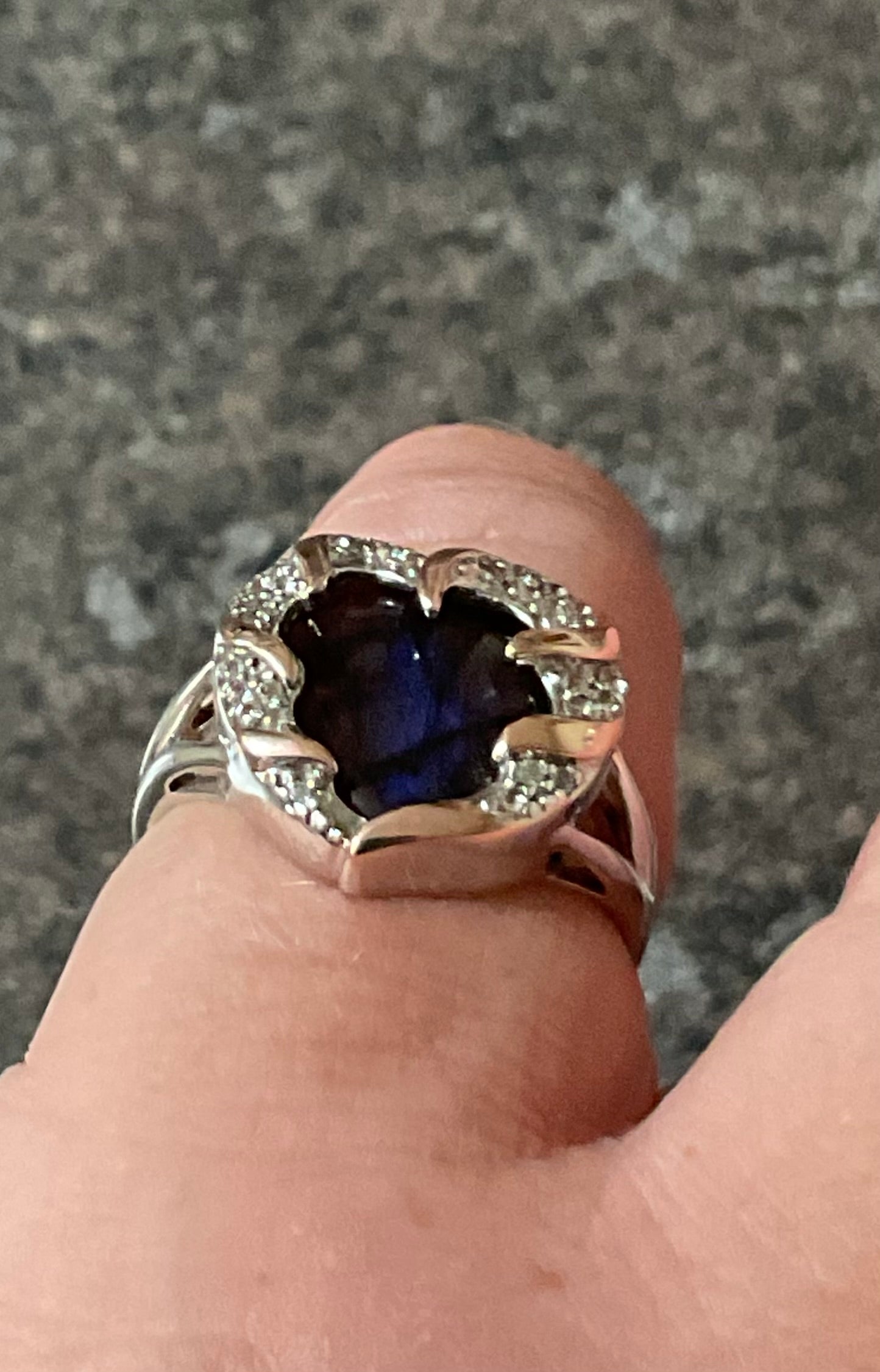 Clogau Dinas Emrys Labradorite and White Topaz ring size N in silver and rose gold