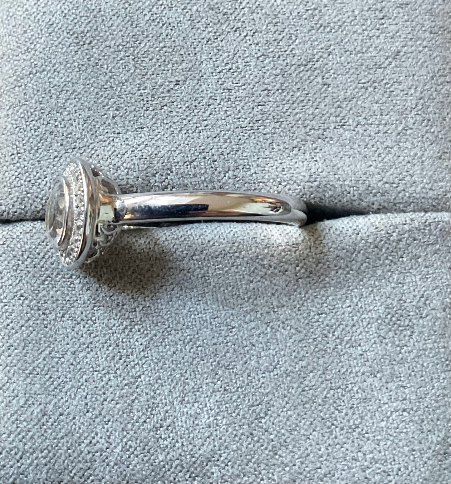 Clogau Ar Dan White Topaz Cocktail ring size Q in silver and rose gold