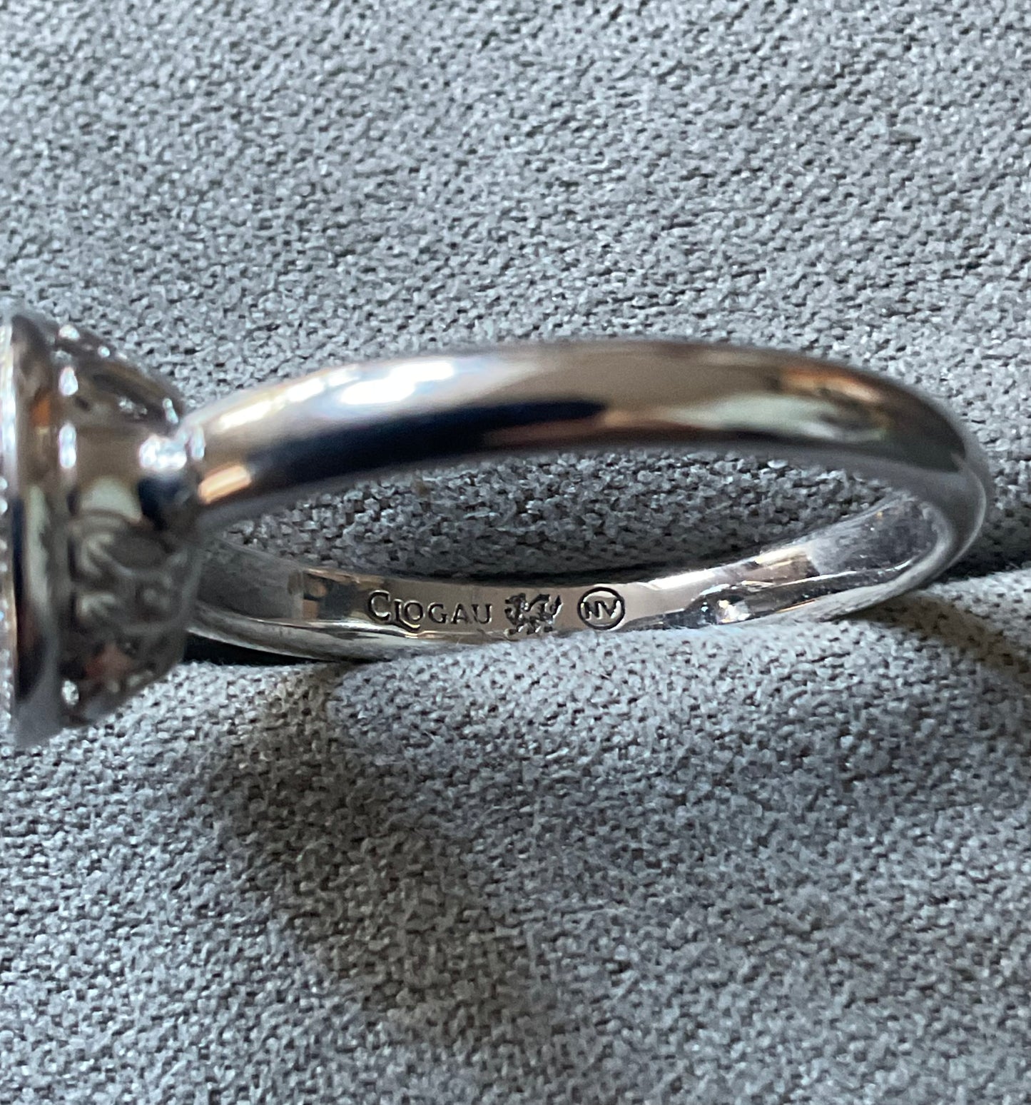 Clogau Ar Dan White Topaz Cocktail ring size Q in silver and rose gold