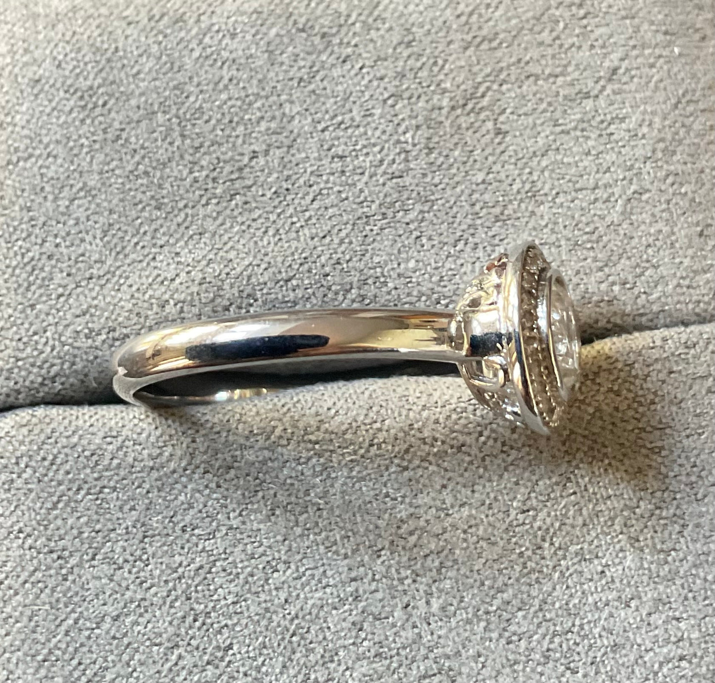 Clogau Ar Dan White Topaz Cocktail ring size T in silver and rose gold