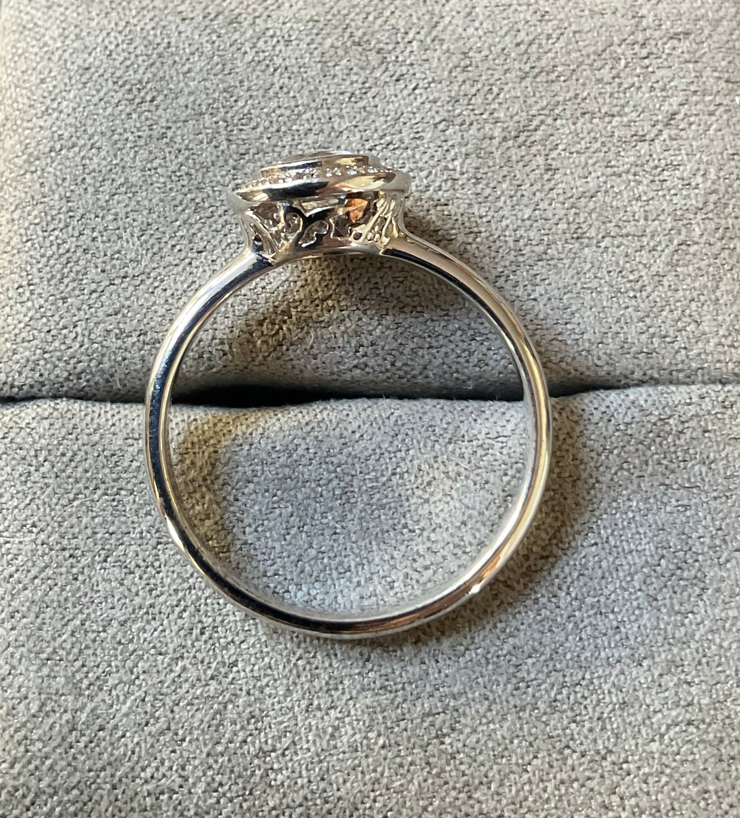 Clogau Ar Dan White Topaz Cocktail ring size T in silver and rose gold