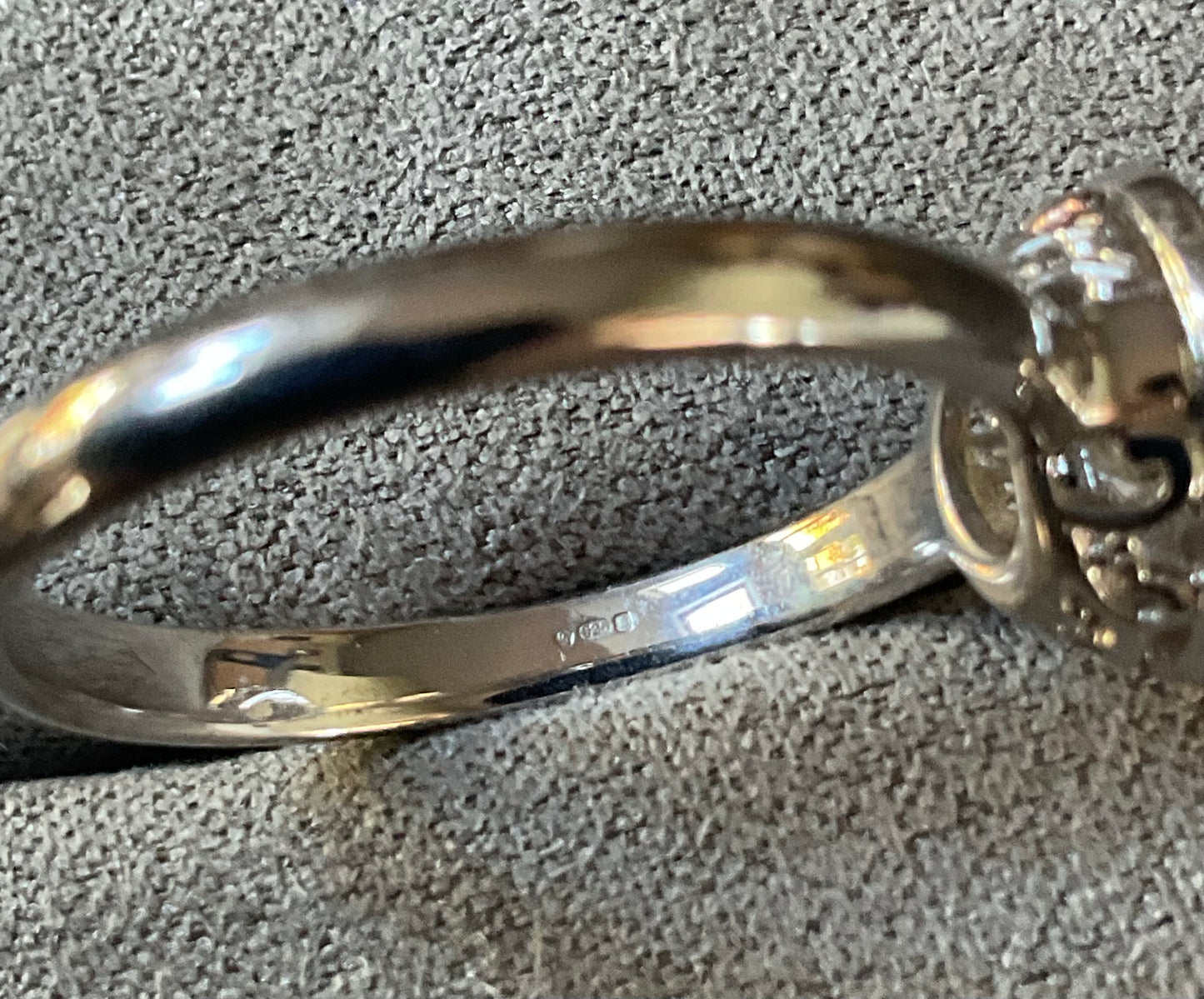 Clogau Ar Dan White Topaz Cocktail ring size T in silver and rose gold
