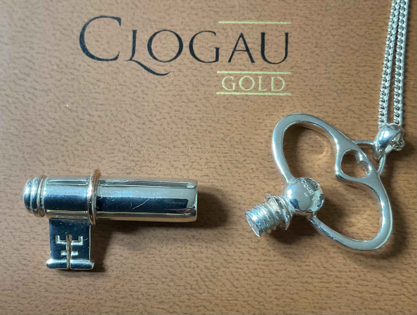 Clogau Key Notes silver and rose gold pendant necklace 18” with secret note compartment