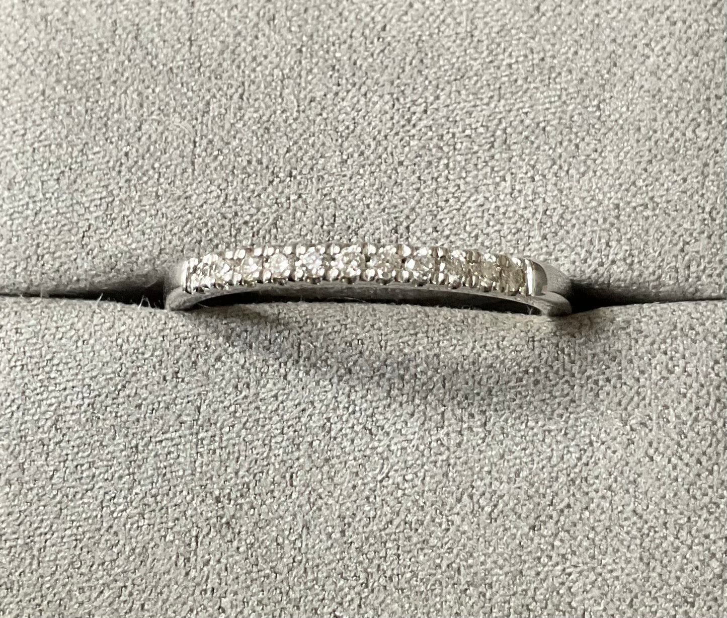 Clogau 9ct Timeless Love white gold and diamond 2mm wedding band ring size T (RRP £750)