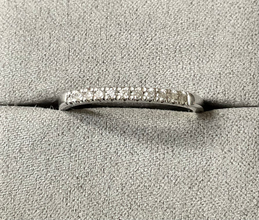 Clogau 9ct Timeless Love white gold and diamond 2mm wedding band ring size T (RRP £750)