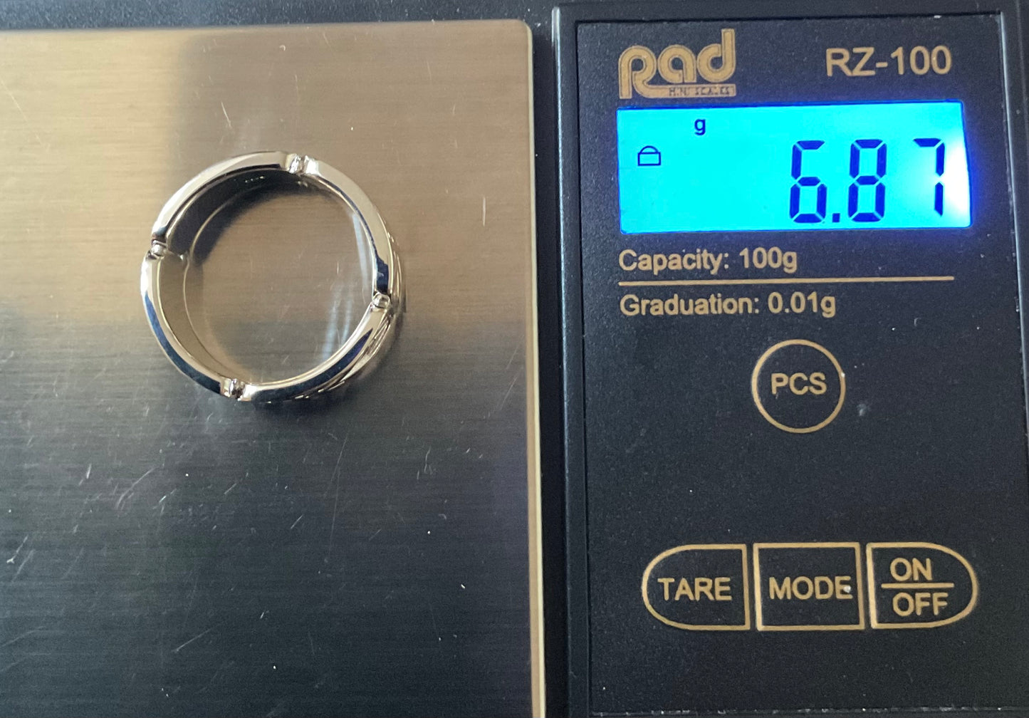 Clogau Unisex Welsh Tartan Band ring in silver and rose gold sizes P and T