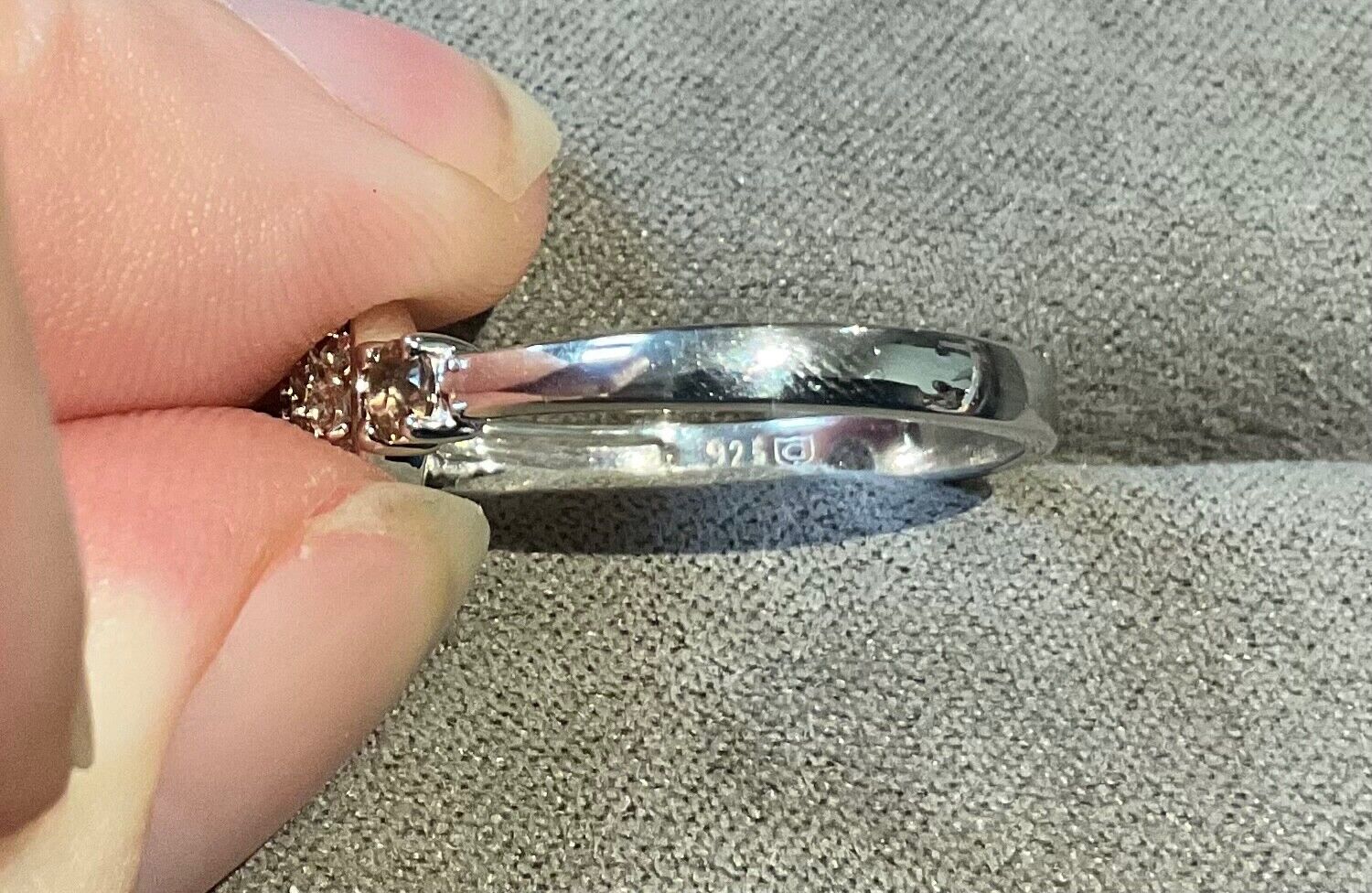 925 Andalusite round circle design ring size Q sterling silver
