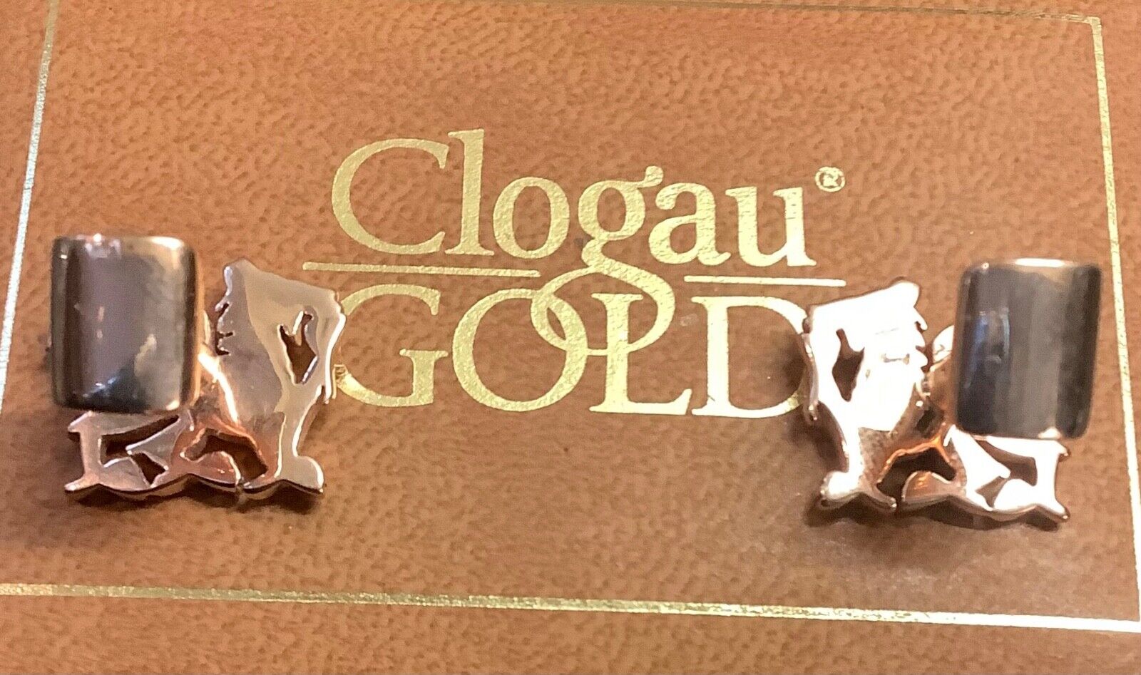 Clogau 9ct Diamond rose gold Welsh Dragon cufflinks vintage 10.6g