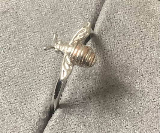Clogau Honey Bee ring size P silver and rose gold