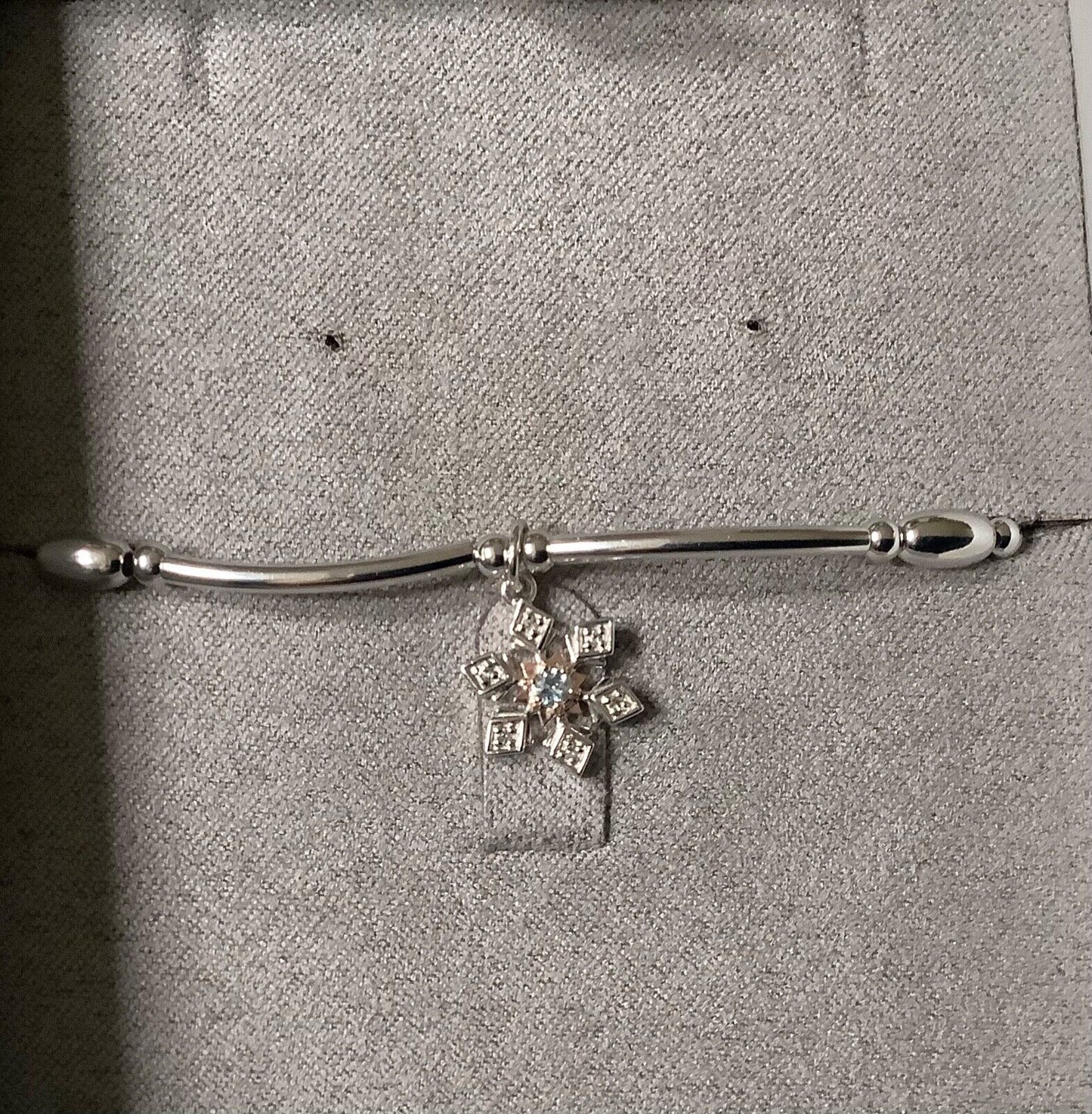 New Clogau Snowflake affinity bead bracelet white topaz silver and rose gold