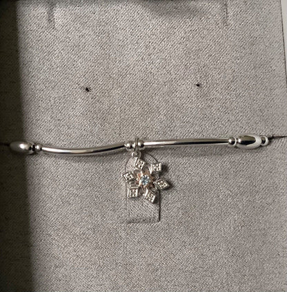 New Clogau Snowflake affinity bead bracelet white topaz silver and rose gold