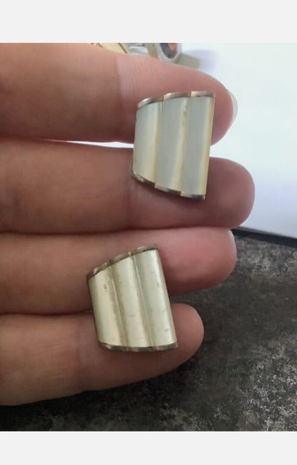 vintage cufflinks and tie clips bundle silver tone gold tone
