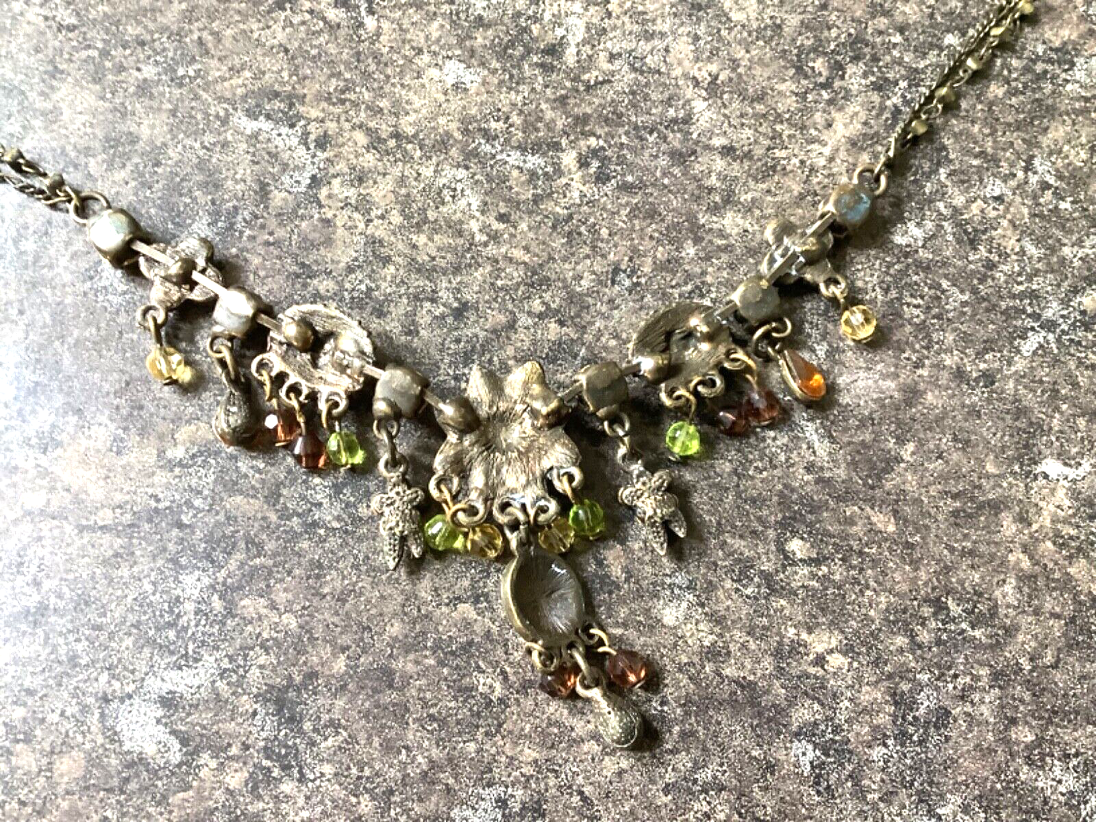 Axelle creation vintage enamel and crystal bronze tone