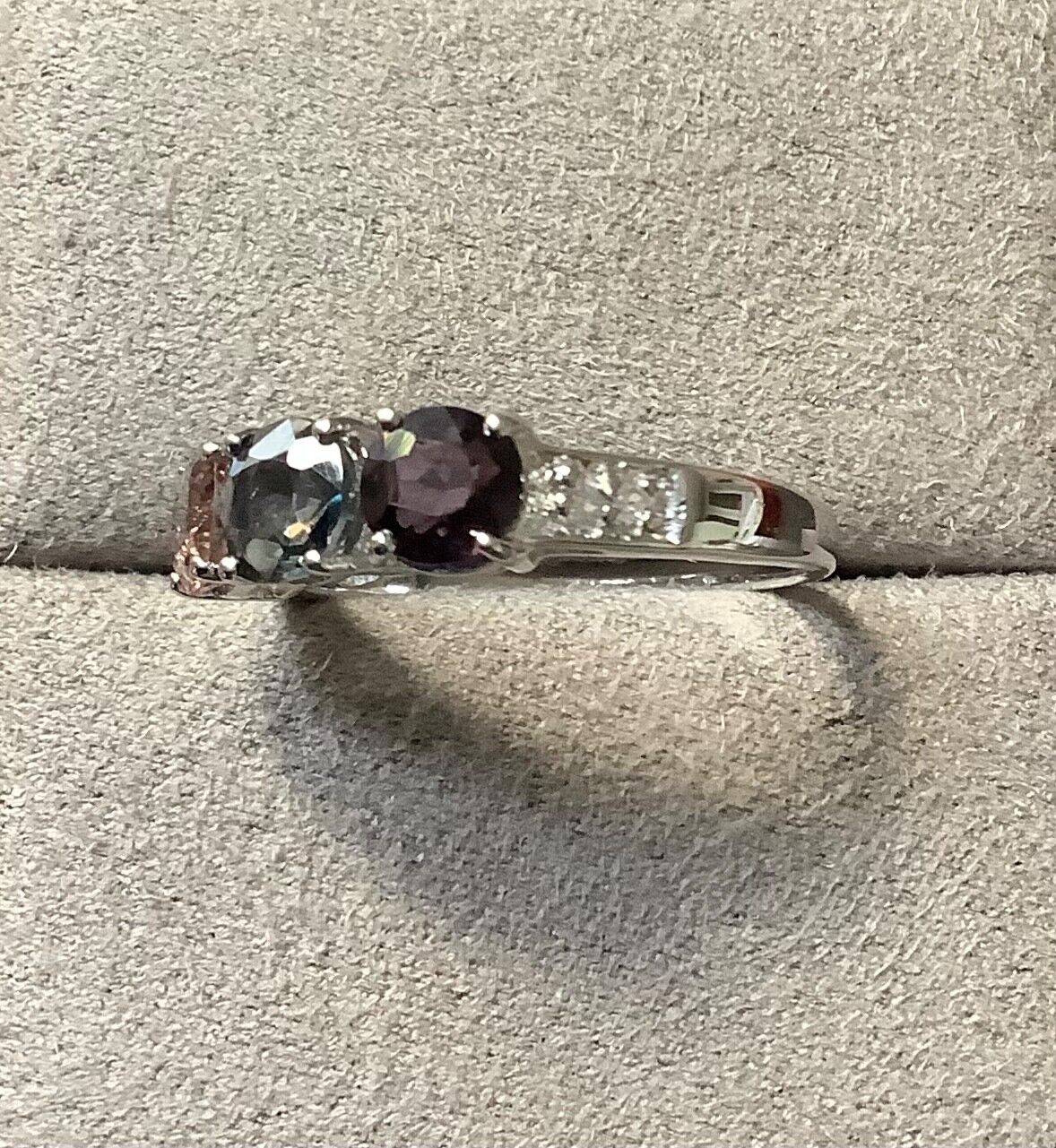 925 Spinel multicolour trilogy ring size P1/2 sterling silver