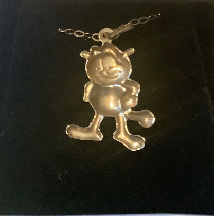 9ct Vintage Garfield necklace 16" yellow gold cat 1976 UFS