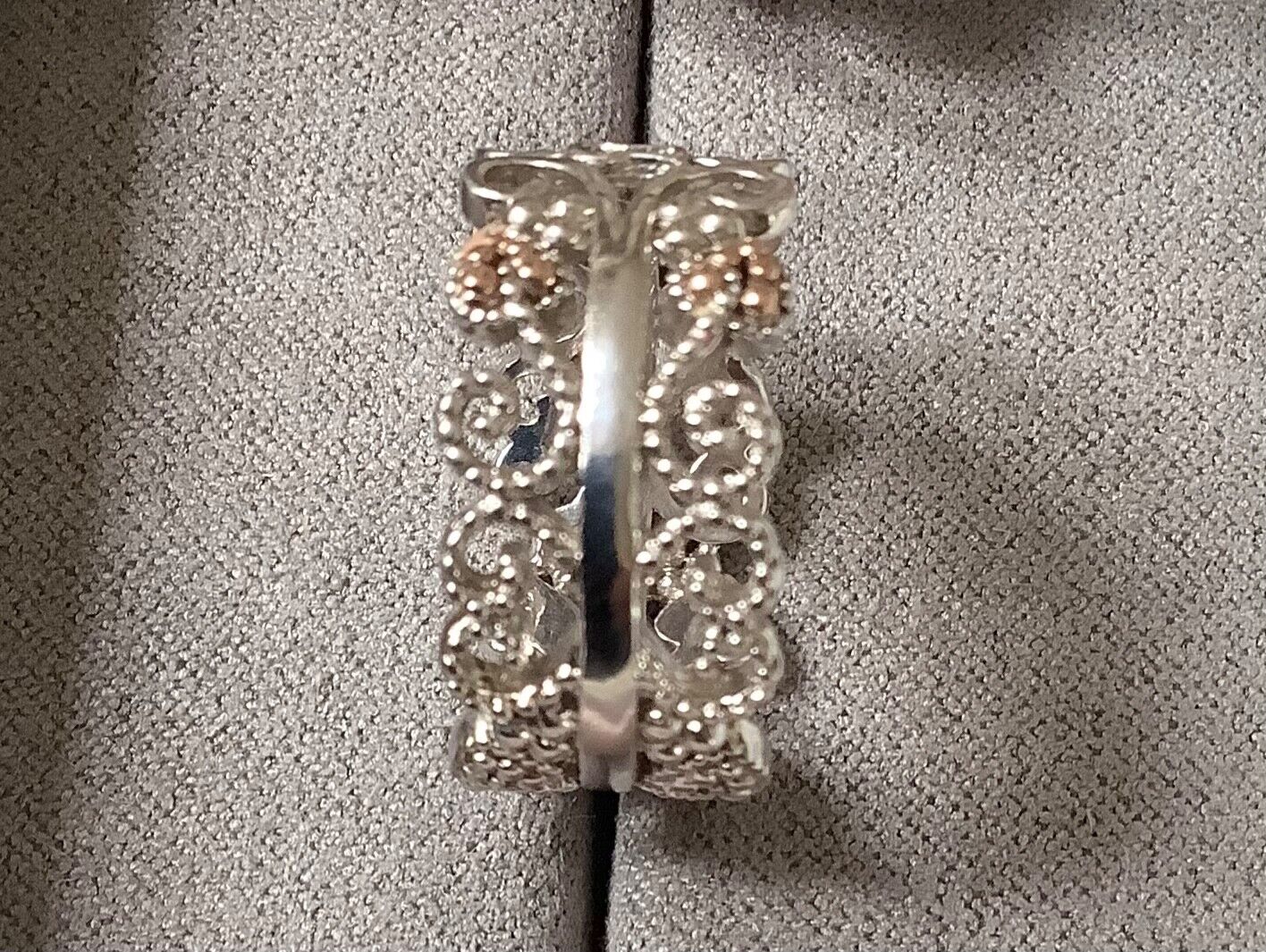 Clogau Kensington ring size L silver and rose gold