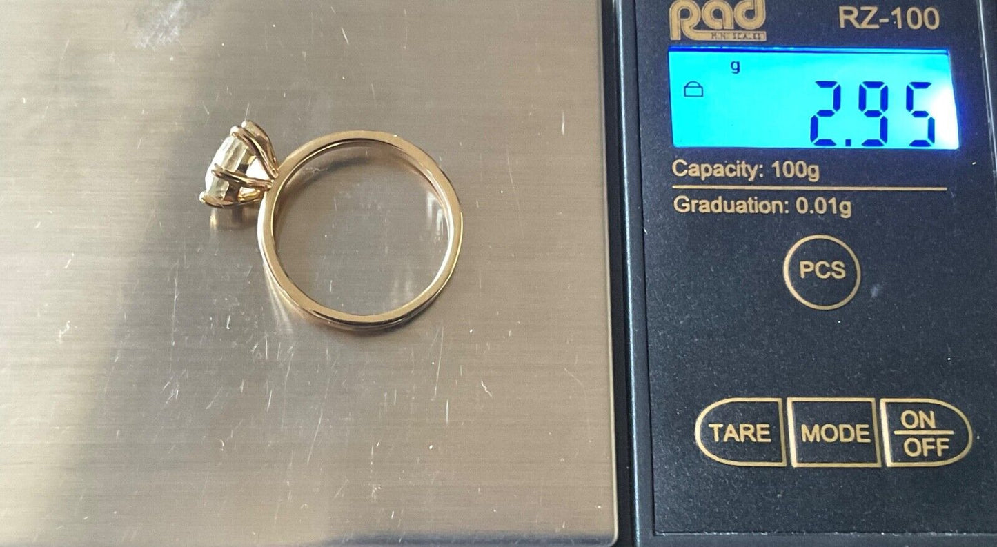 Green Amethyst gold overlay silver fancy cut solitare ring size P1/2 925
